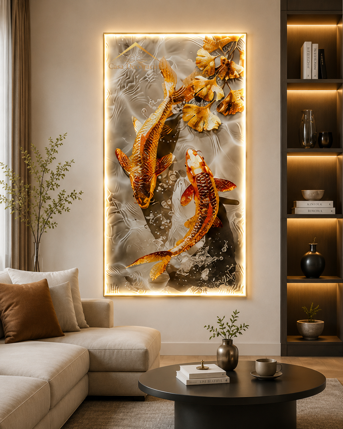 Two Gold Koi Fish