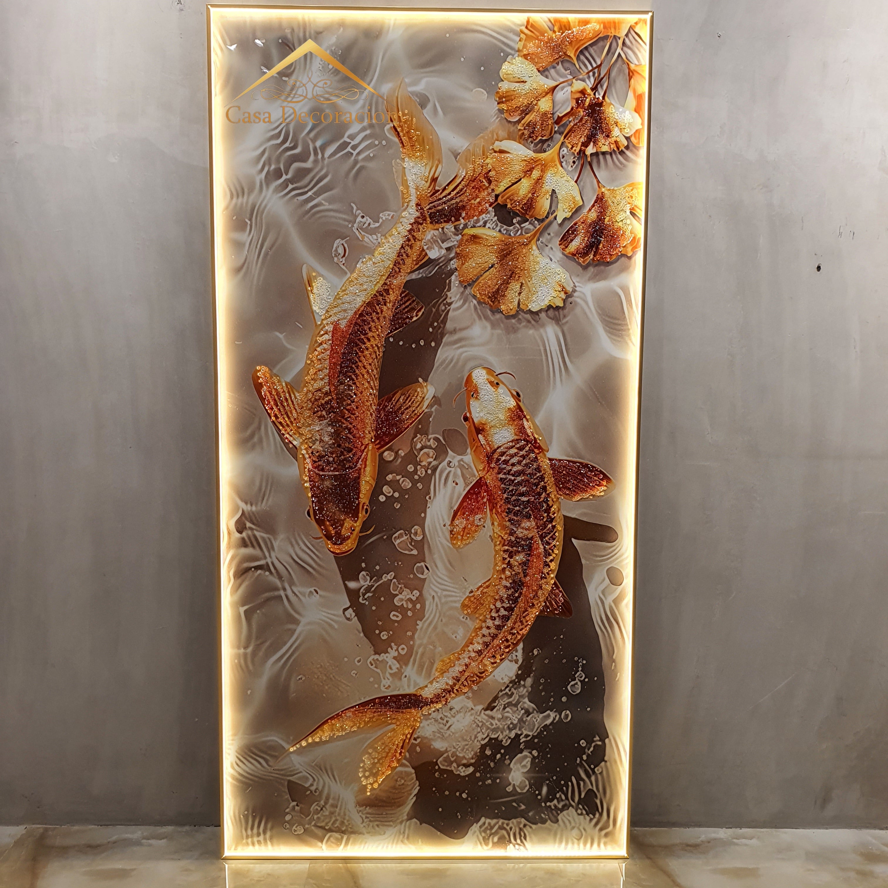 Two Gold Koi Fish
