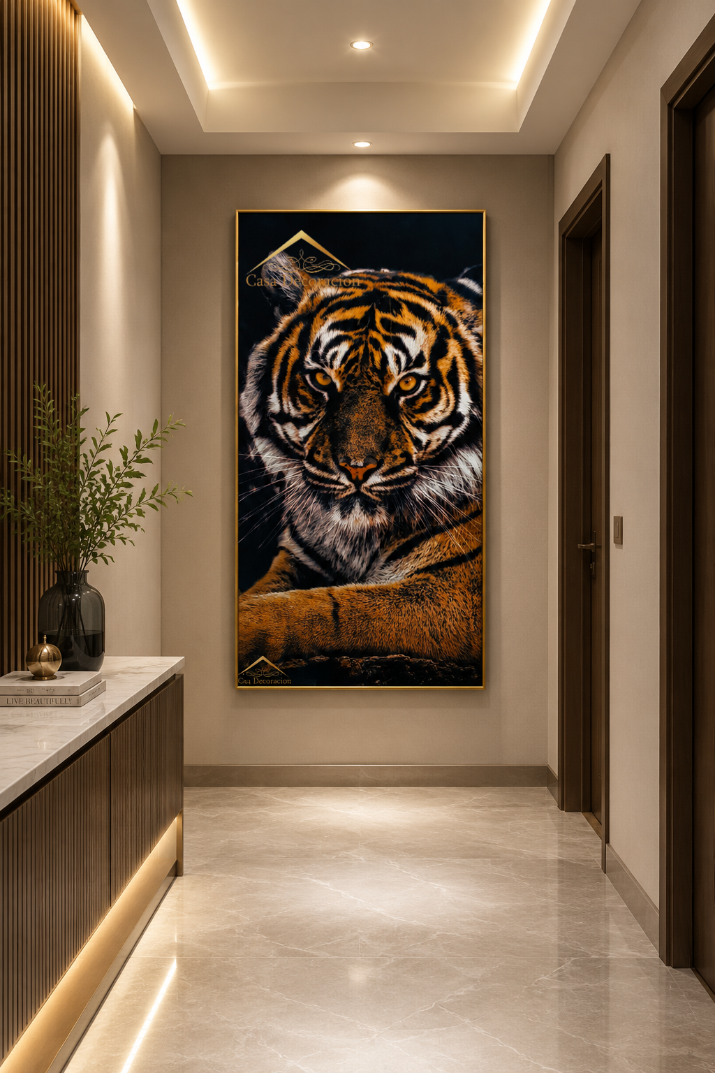 Tiger Crystal Porcelain Painting (160x80cm)