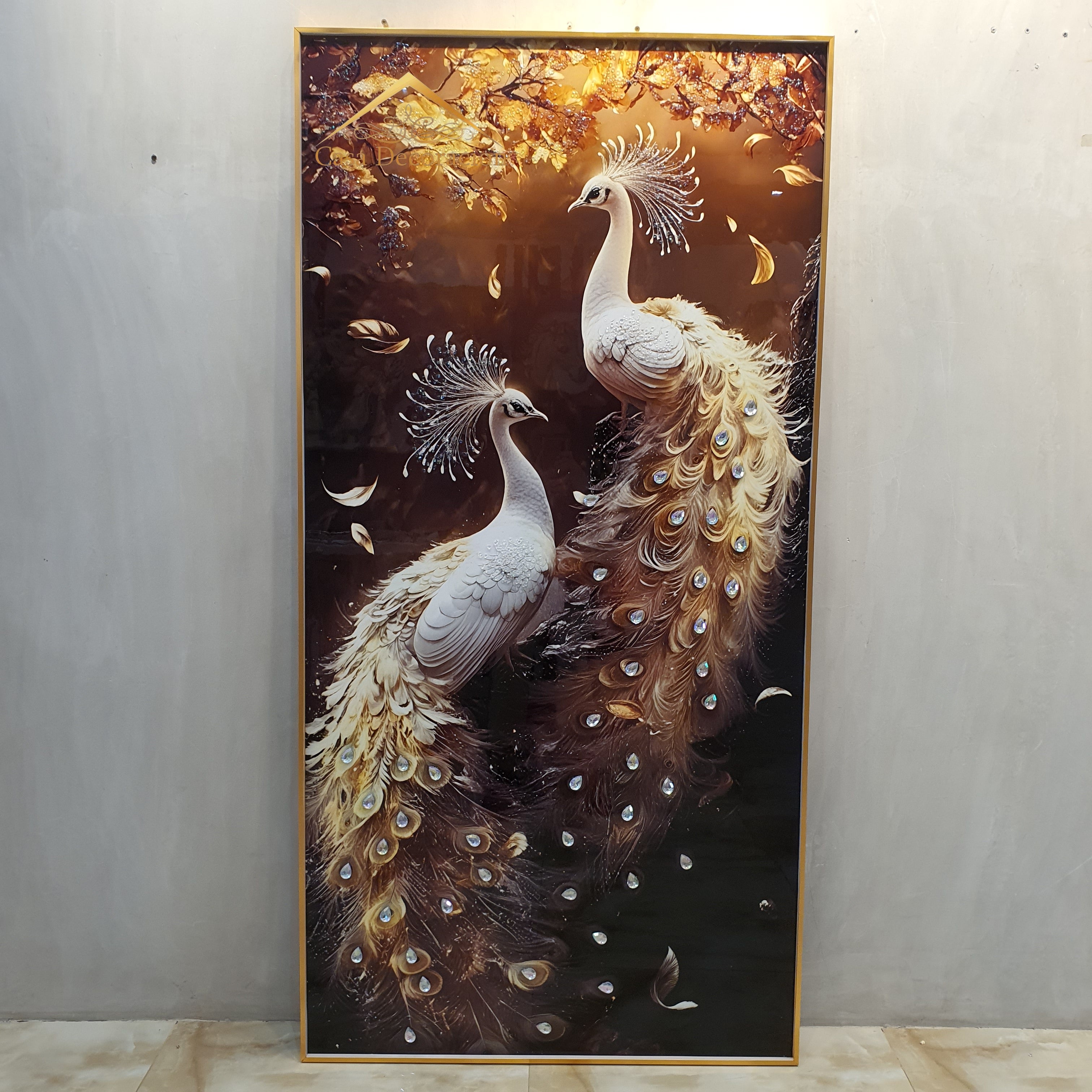 Two White Peacock Crystal Painting 03