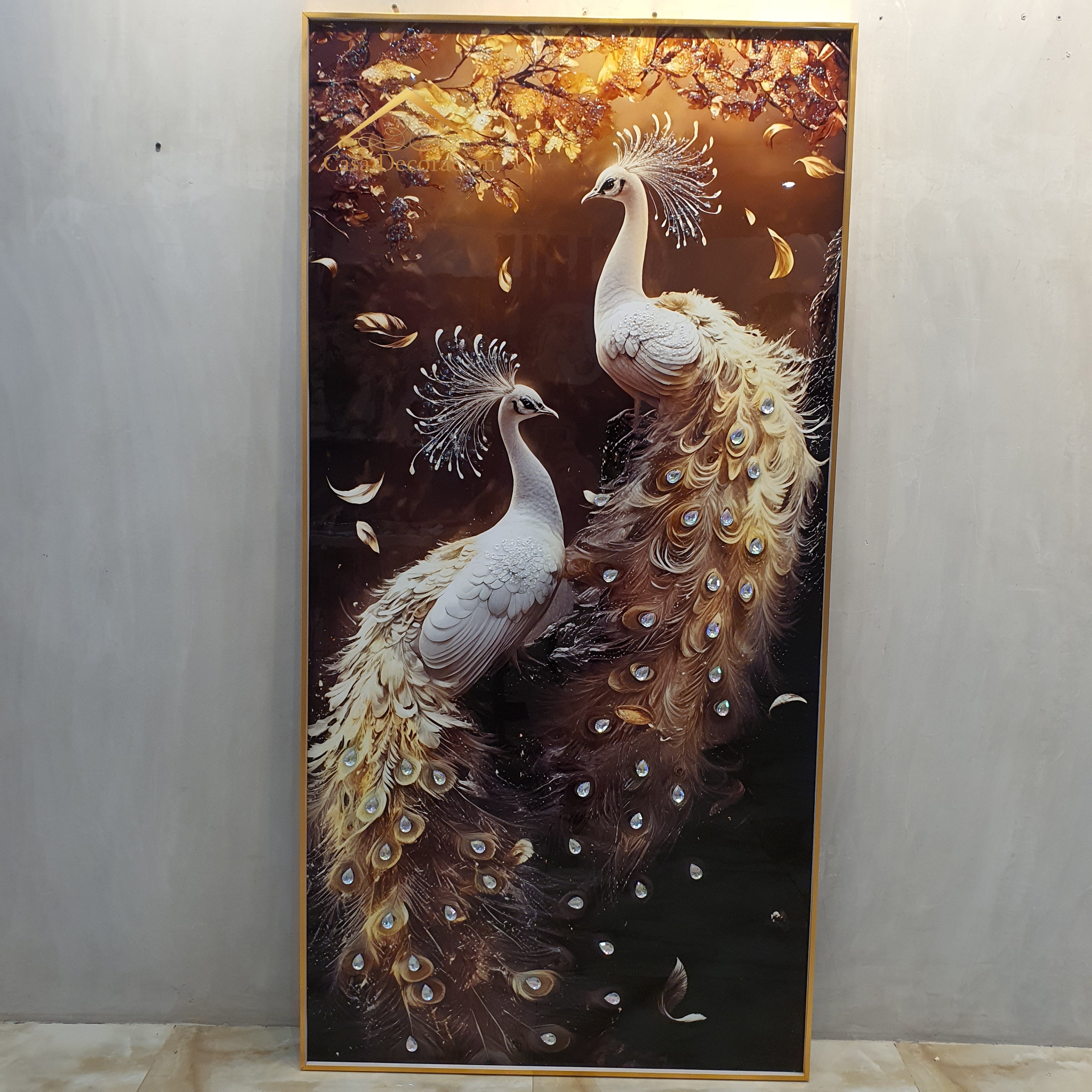 Two White Peacock Crystal Painting 03