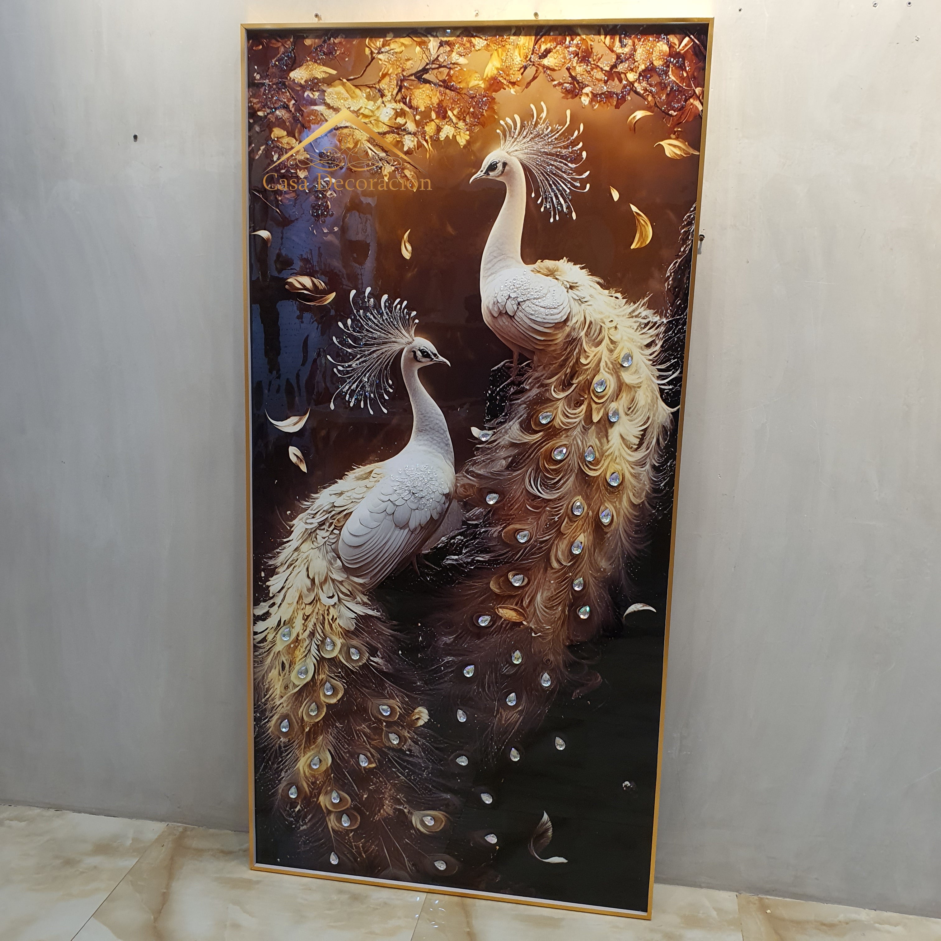 Two White Peacock Crystal Painting 03
