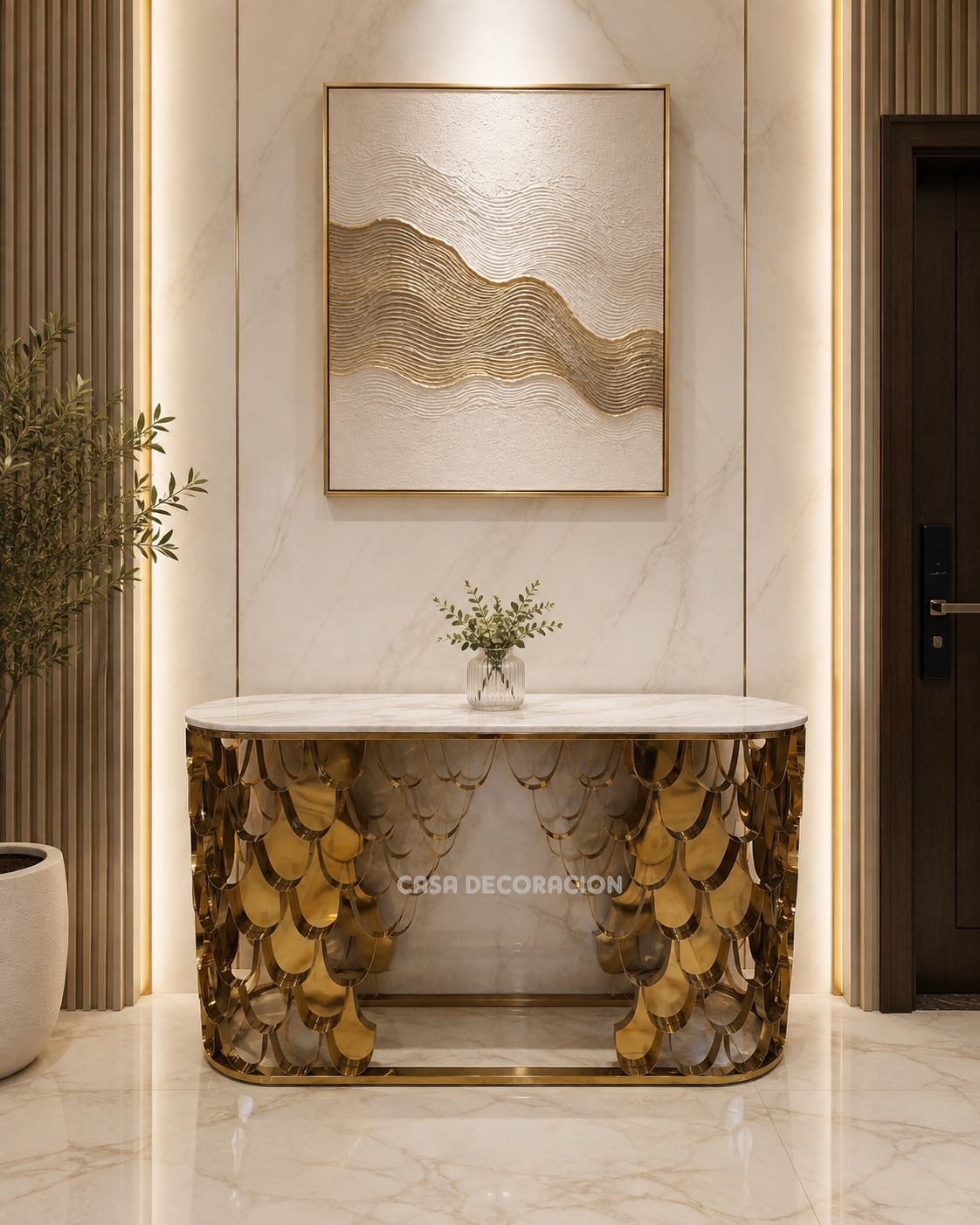 Elegant Metal Art Console Table