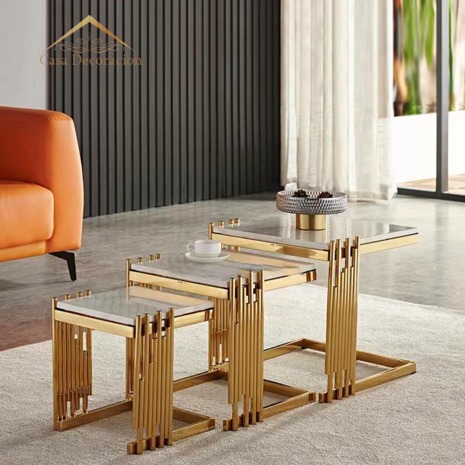 Gold Fluted Coffee Table