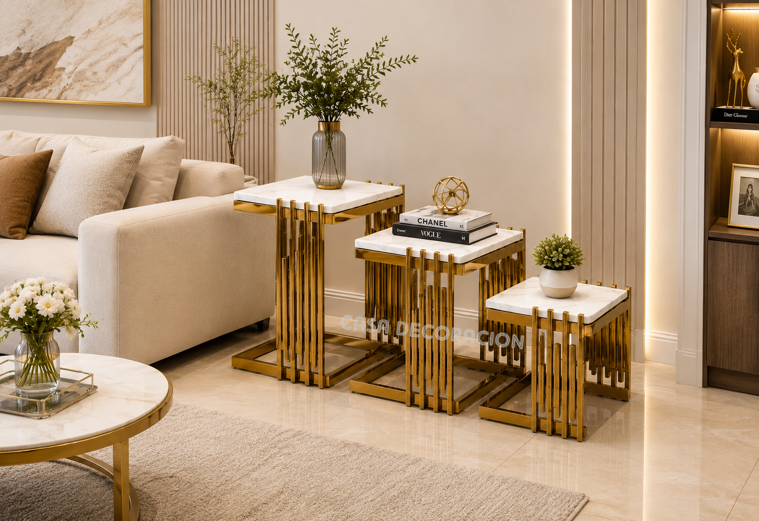 Gold Fluted Coffee Table
