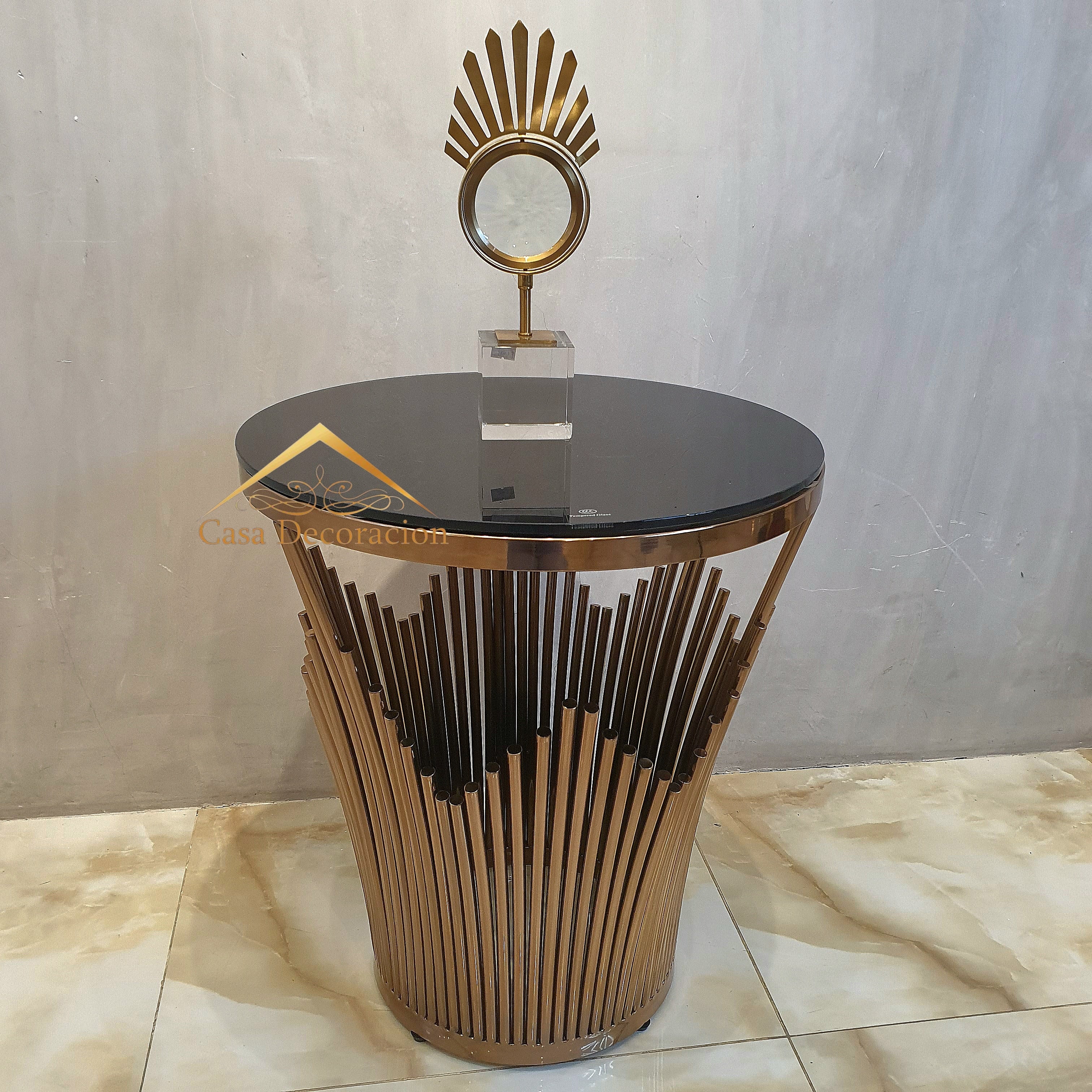 Gold Fluted Round Coffee Table