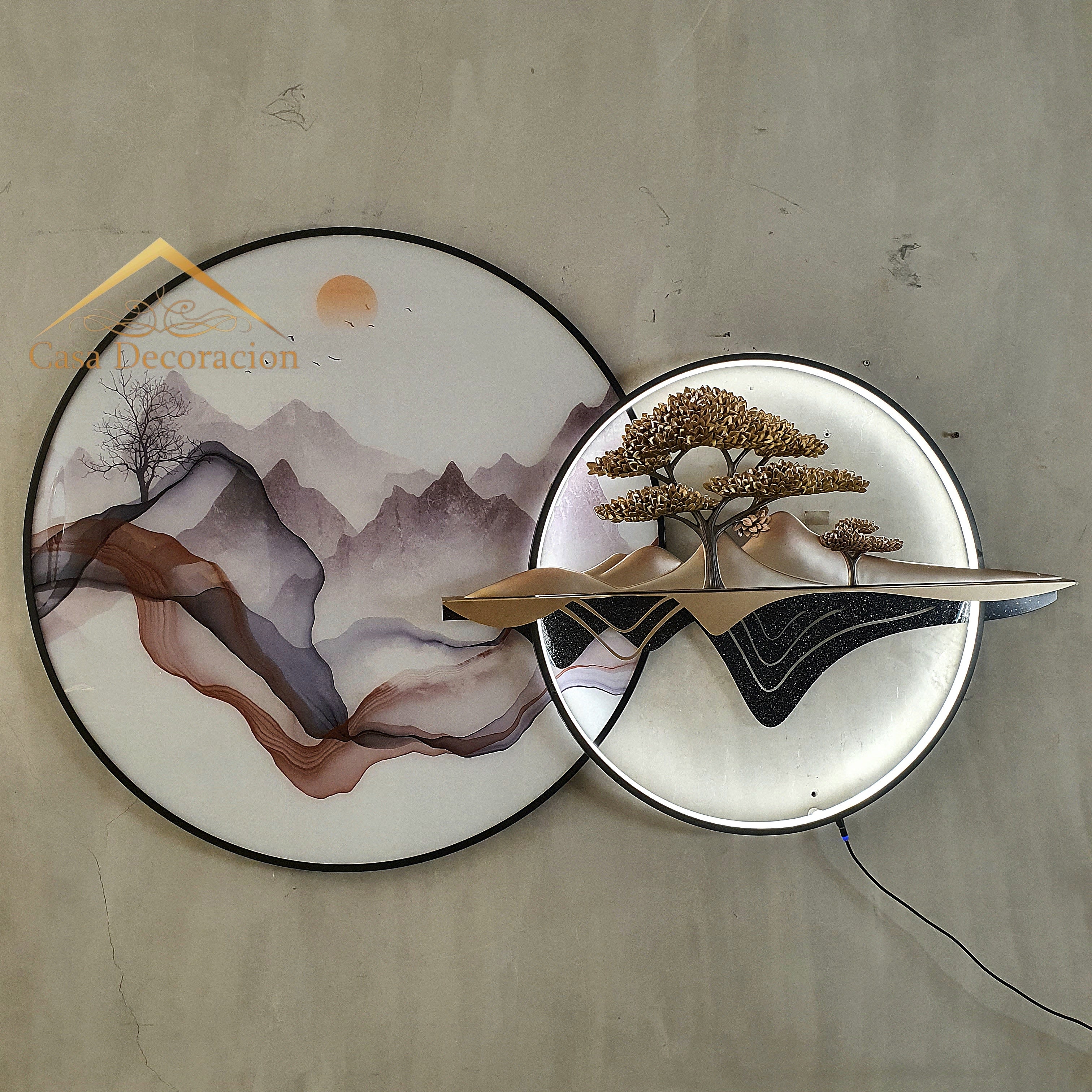 3D Landscape Round Wall Art