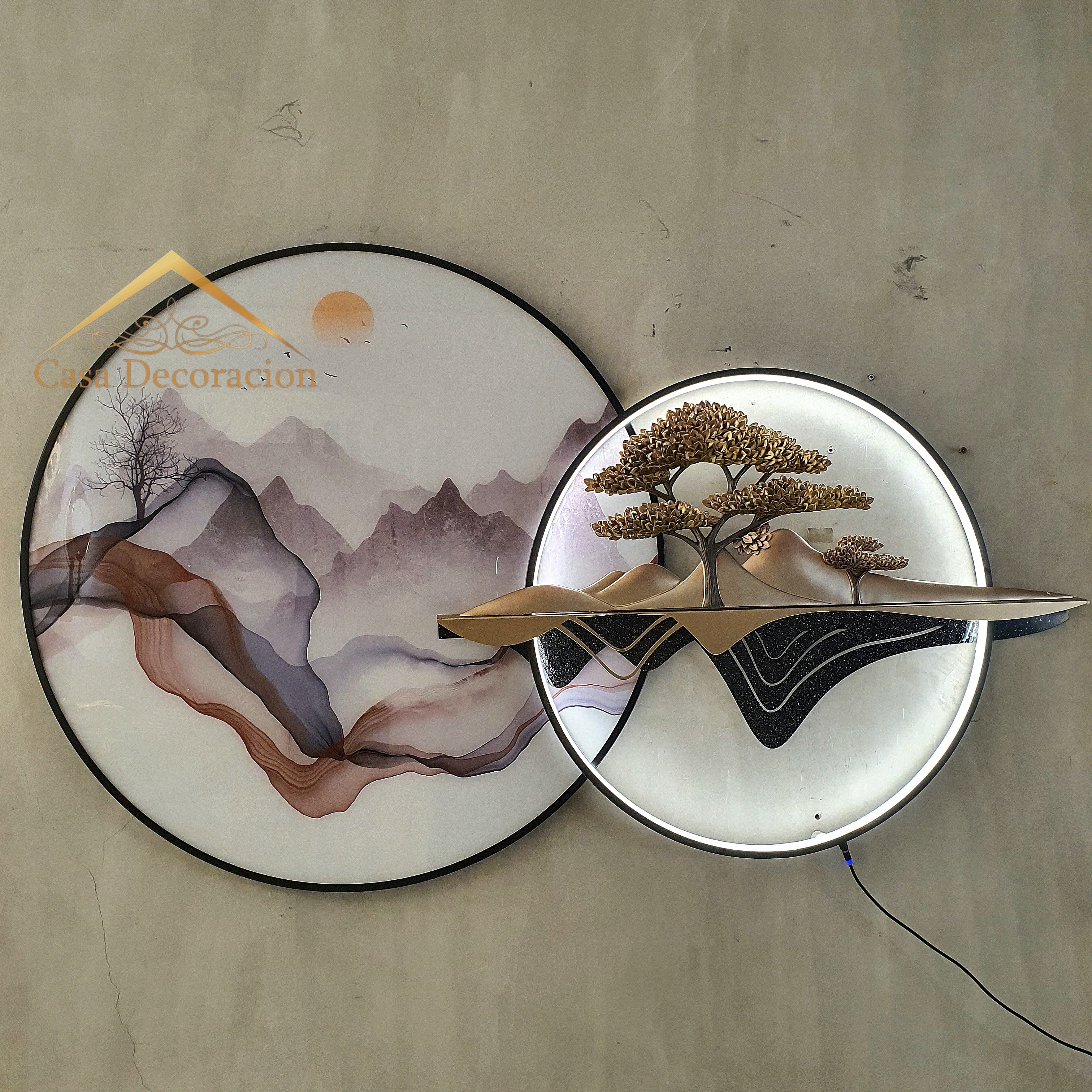 3D Landscape Round Wall Art