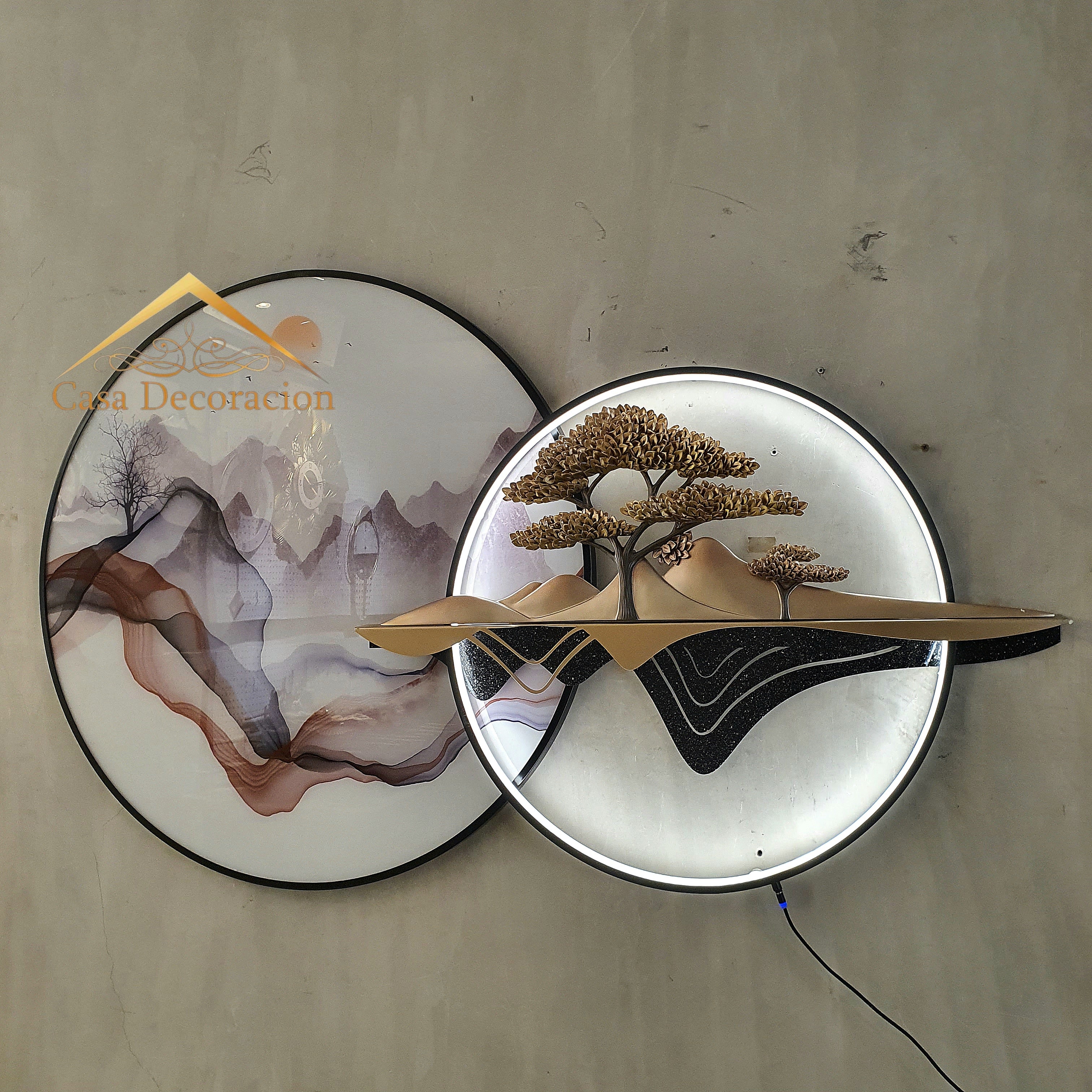 3D Landscape Round Wall Art