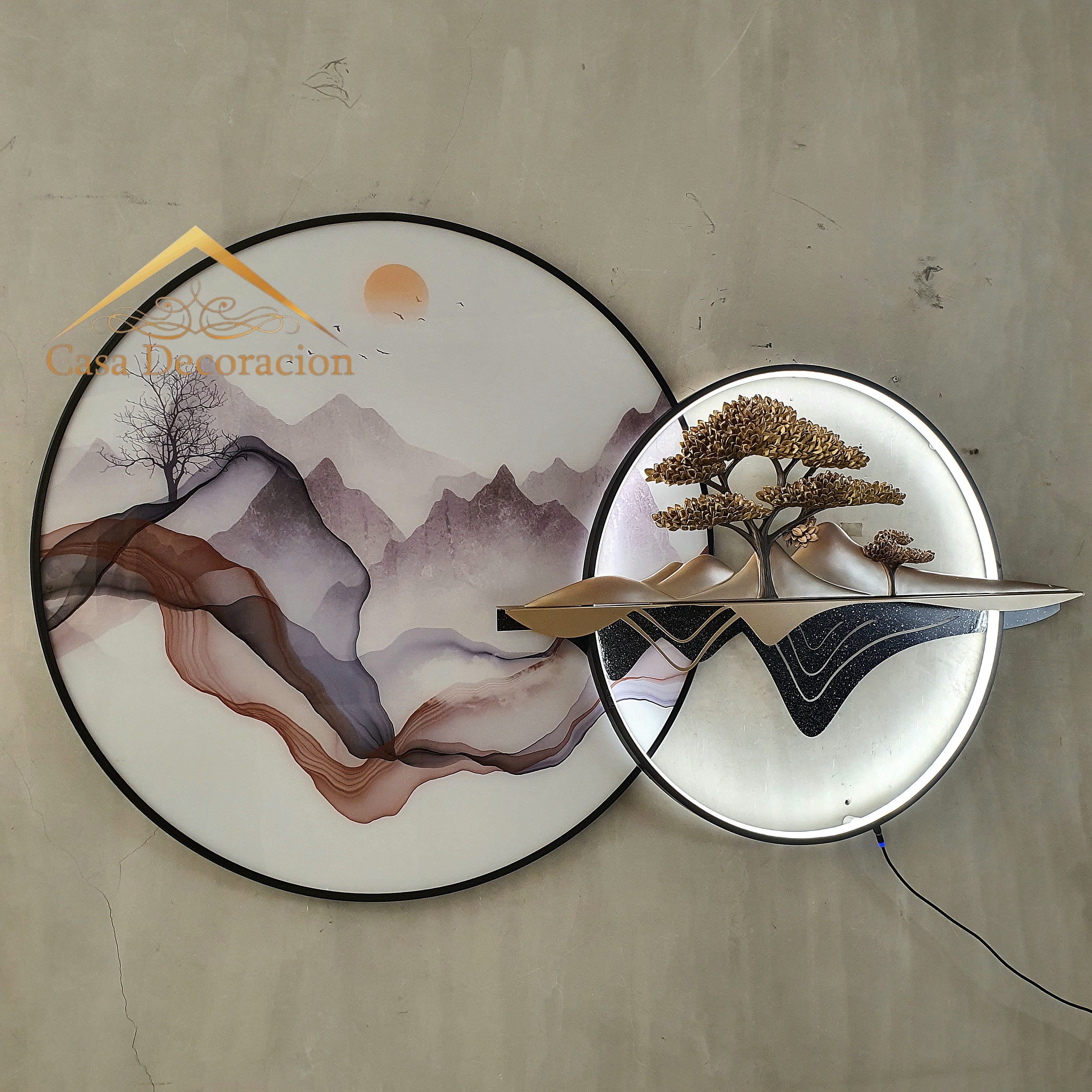 3D Landscape Round Wall Art