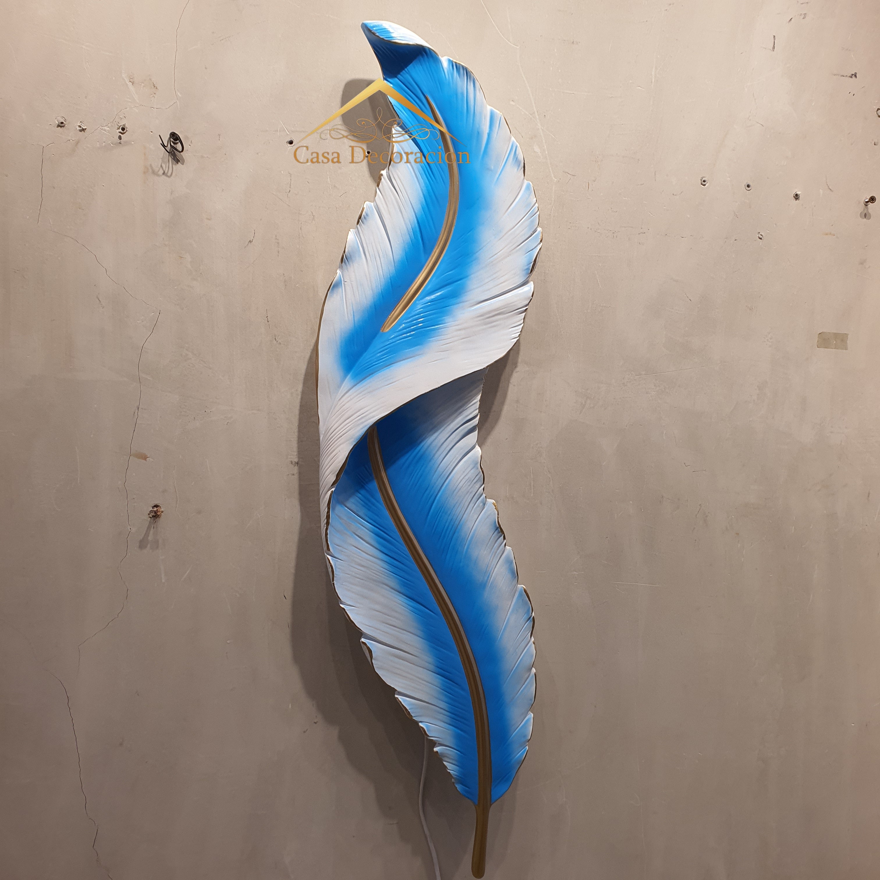 Blue Feather Resin Wall Art