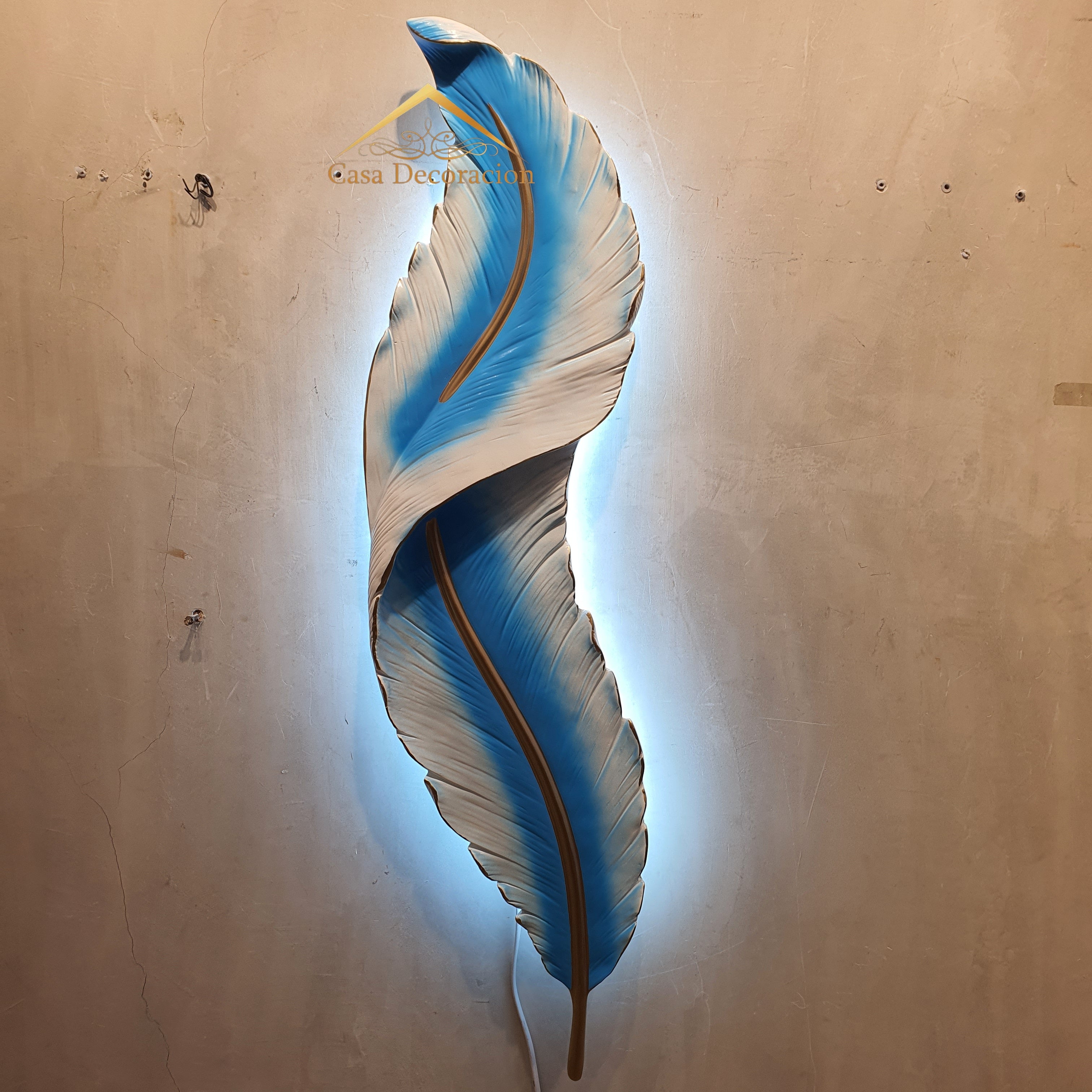 Blue Feather Resin Wall Art