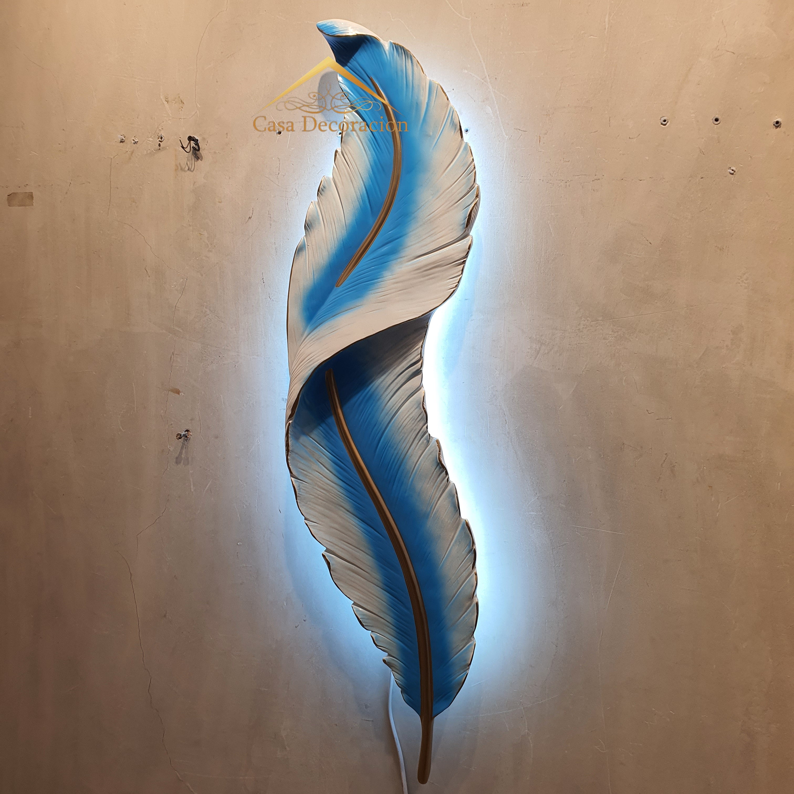 Blue Feather Resin Wall Art