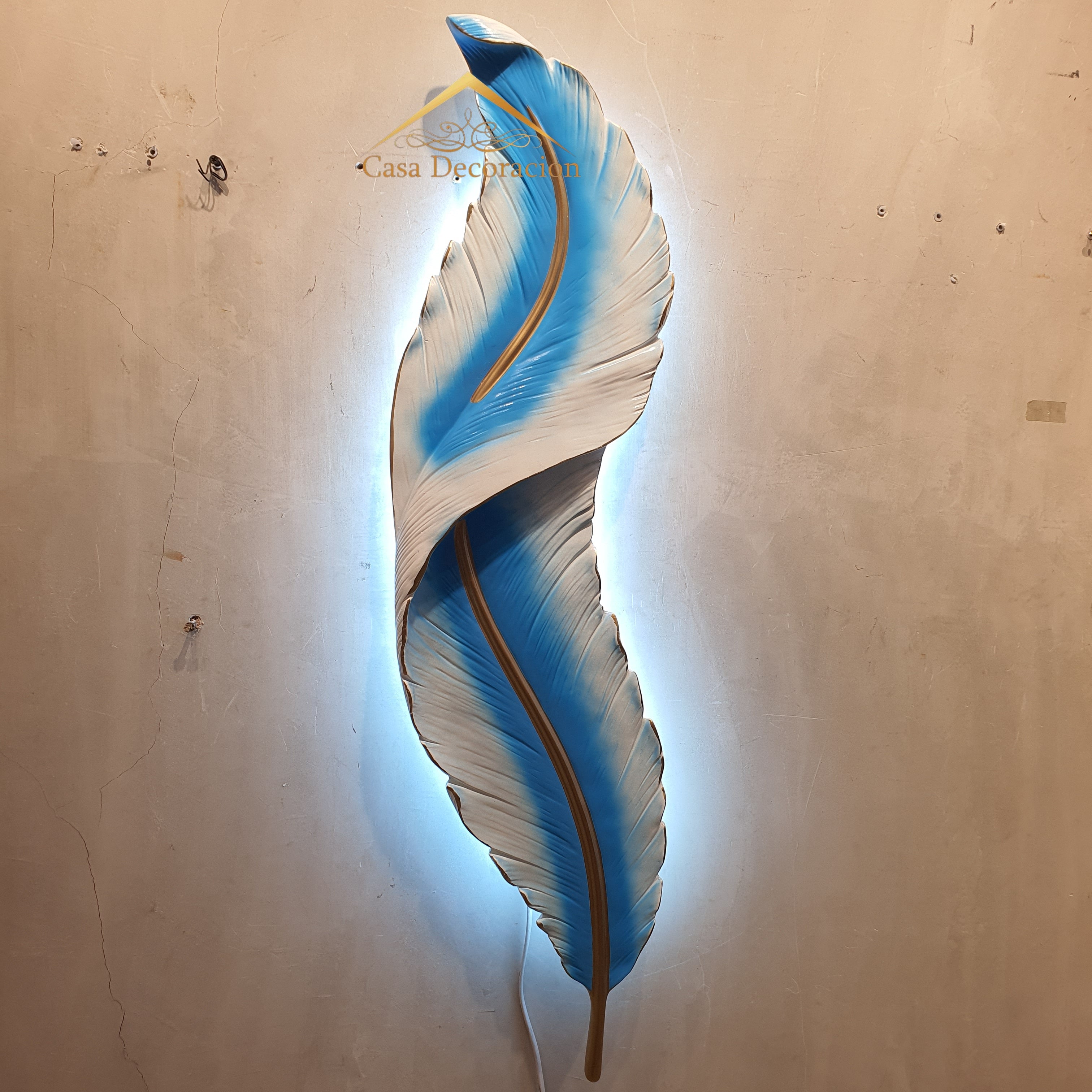 Blue Feather Resin Wall Art