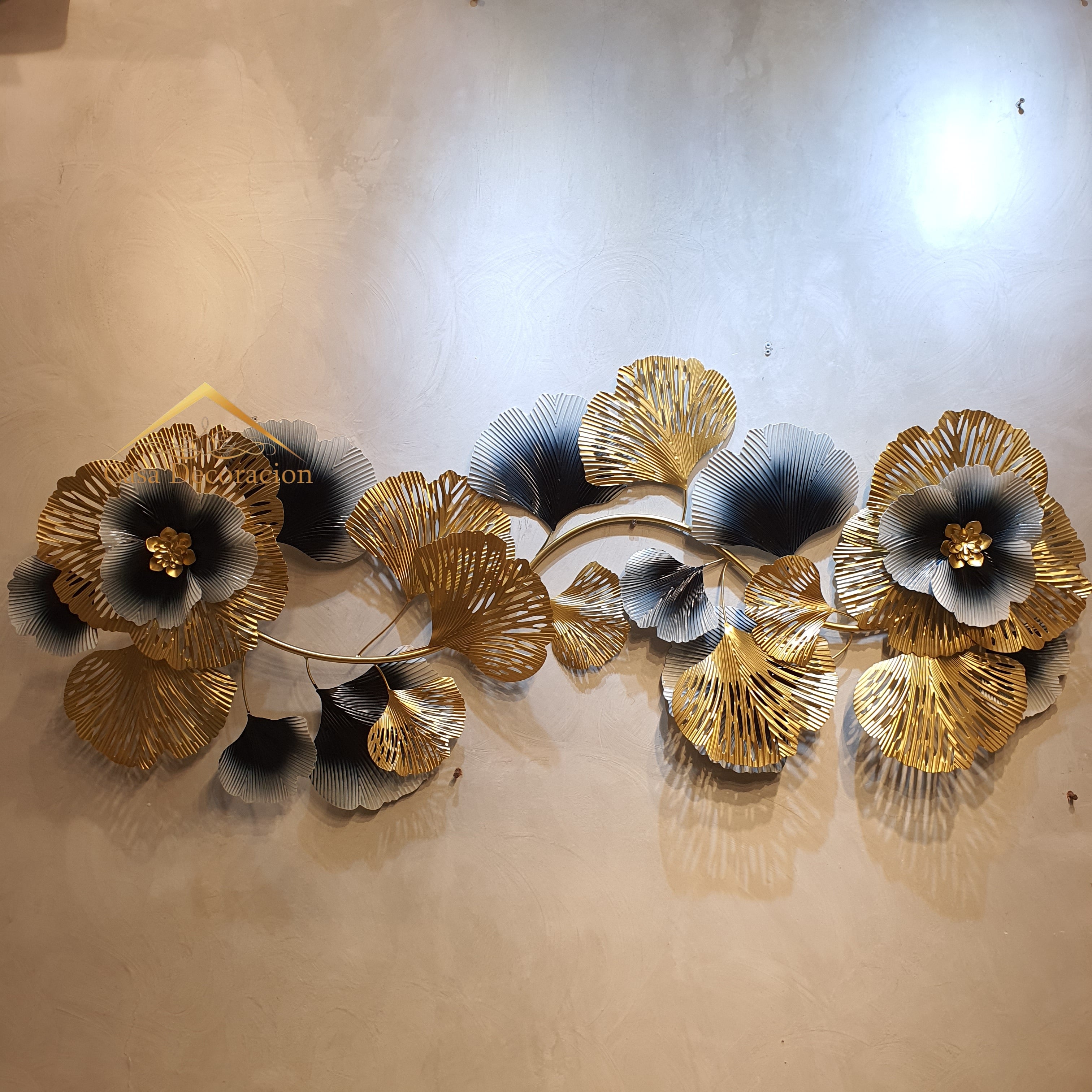 Black & Gold Ginkgo Metal Wall Art