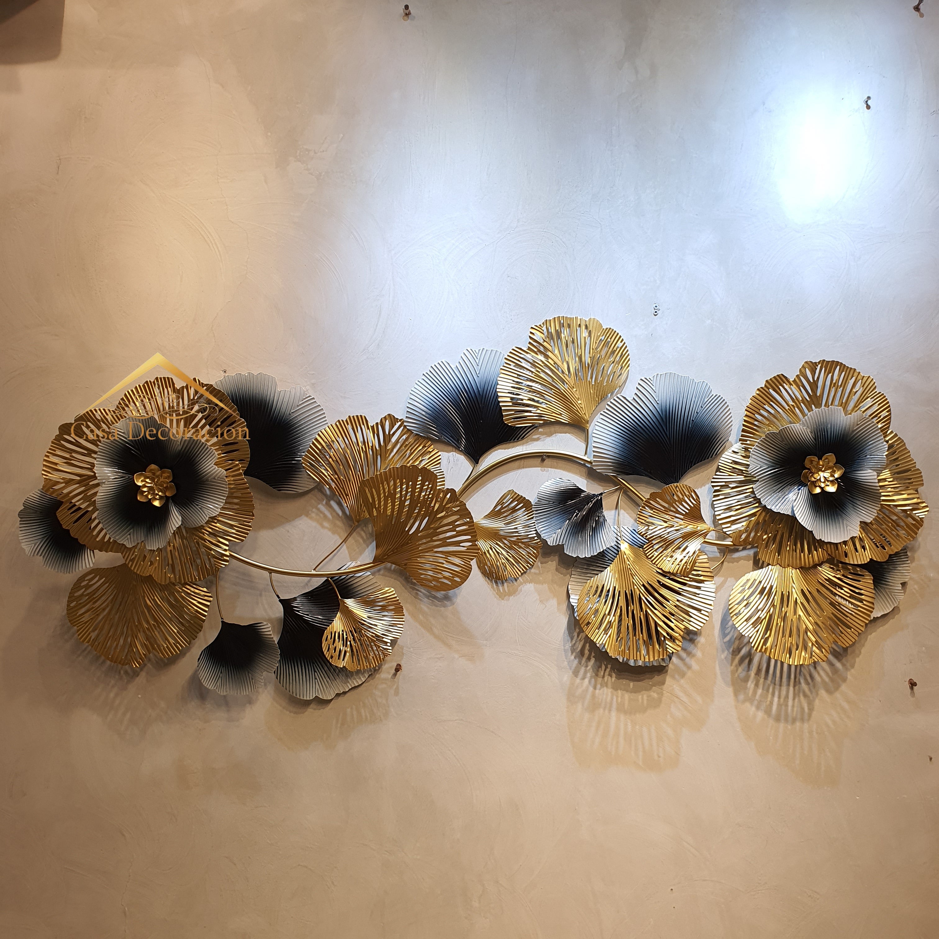 Black & Gold Ginkgo Metal Wall Art