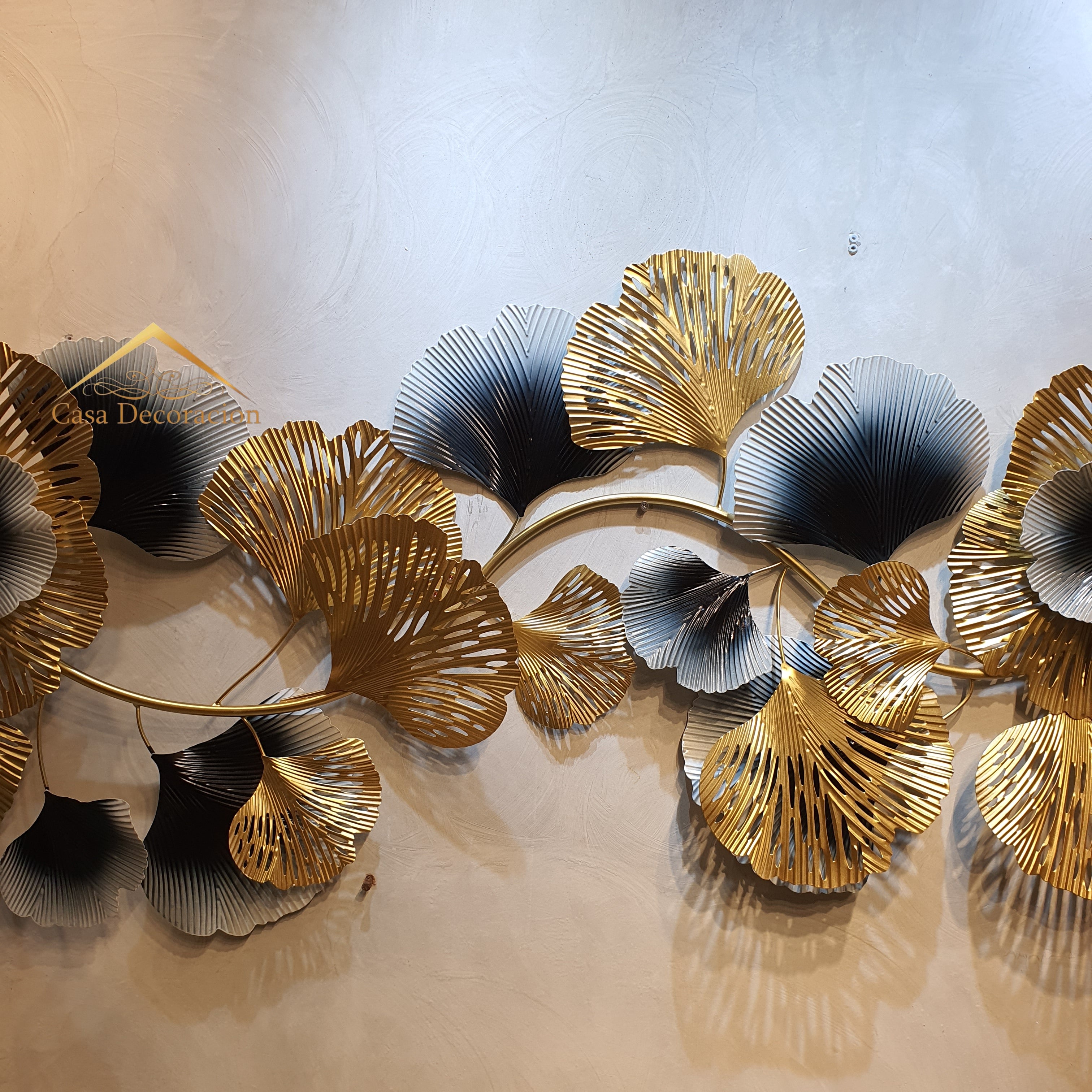 Black & Gold Ginkgo Metal Wall Art
