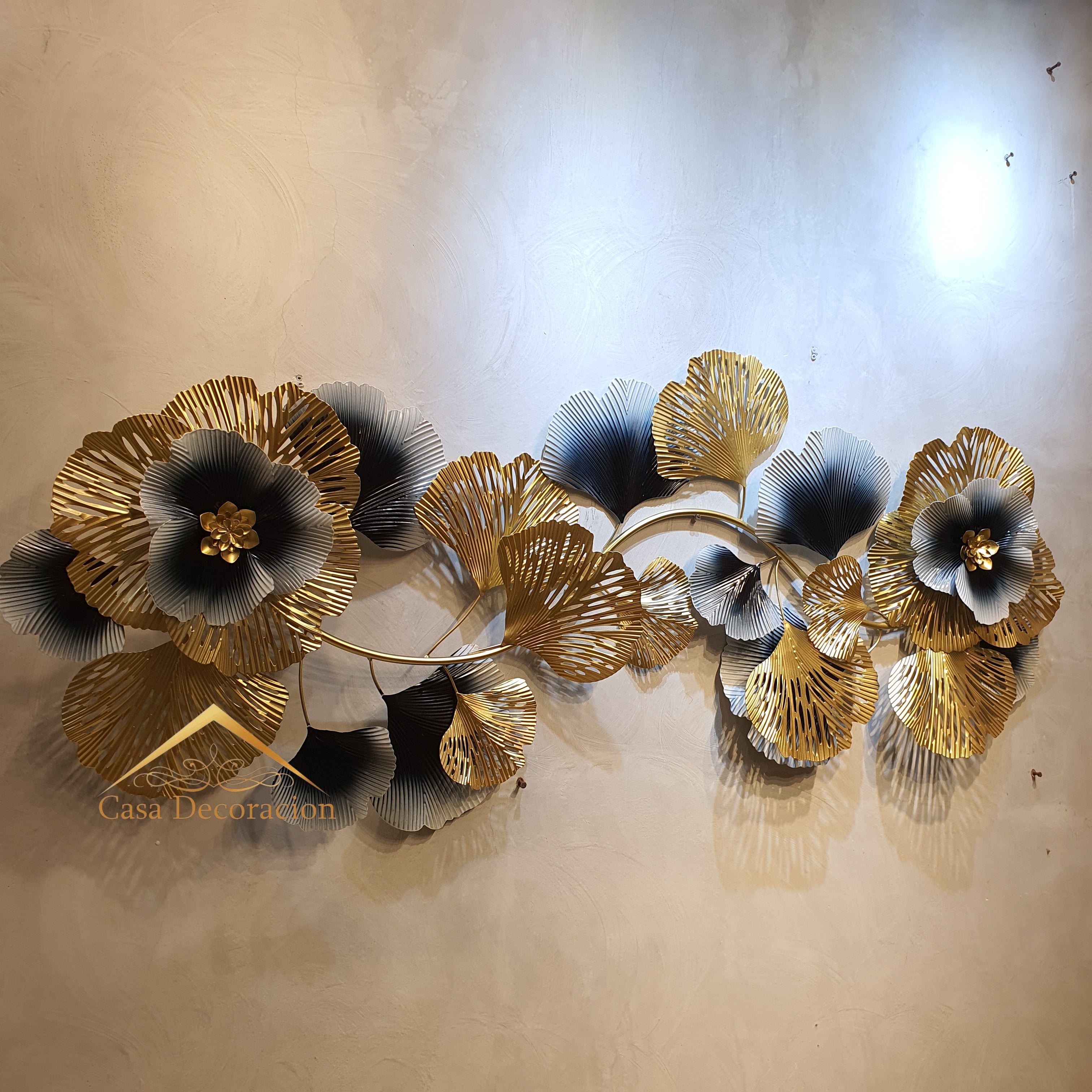 Black & Gold Ginkgo Metal Wall Art