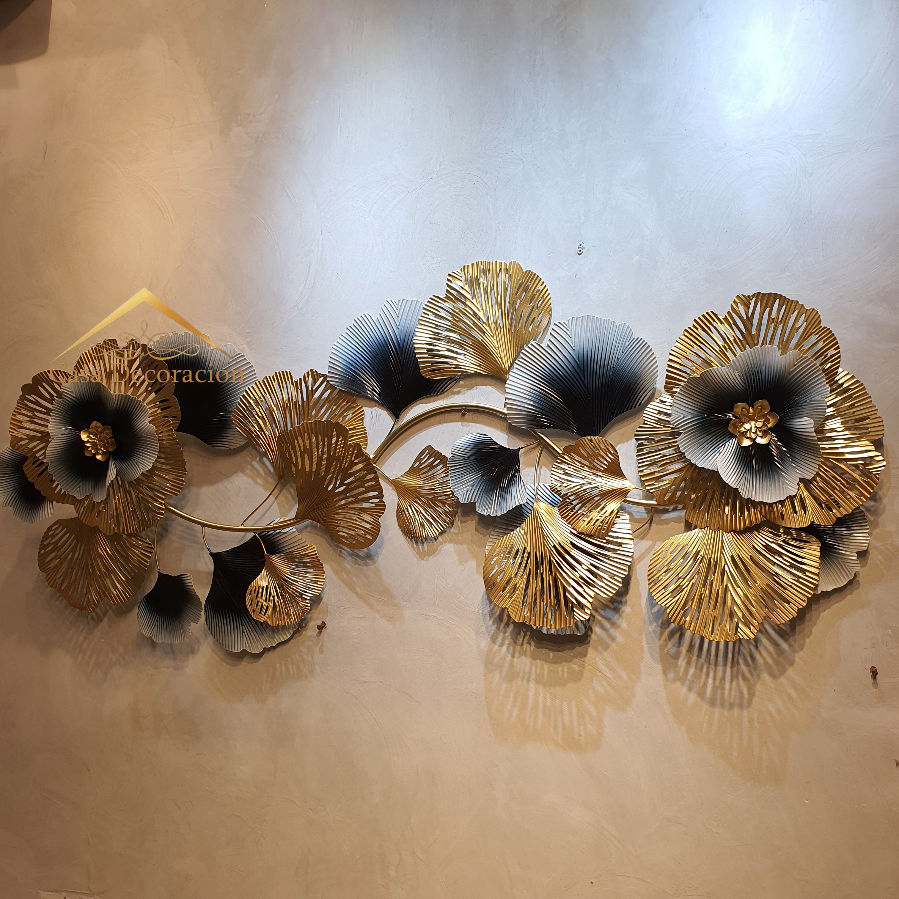 Black & Gold Ginkgo Metal Wall Art