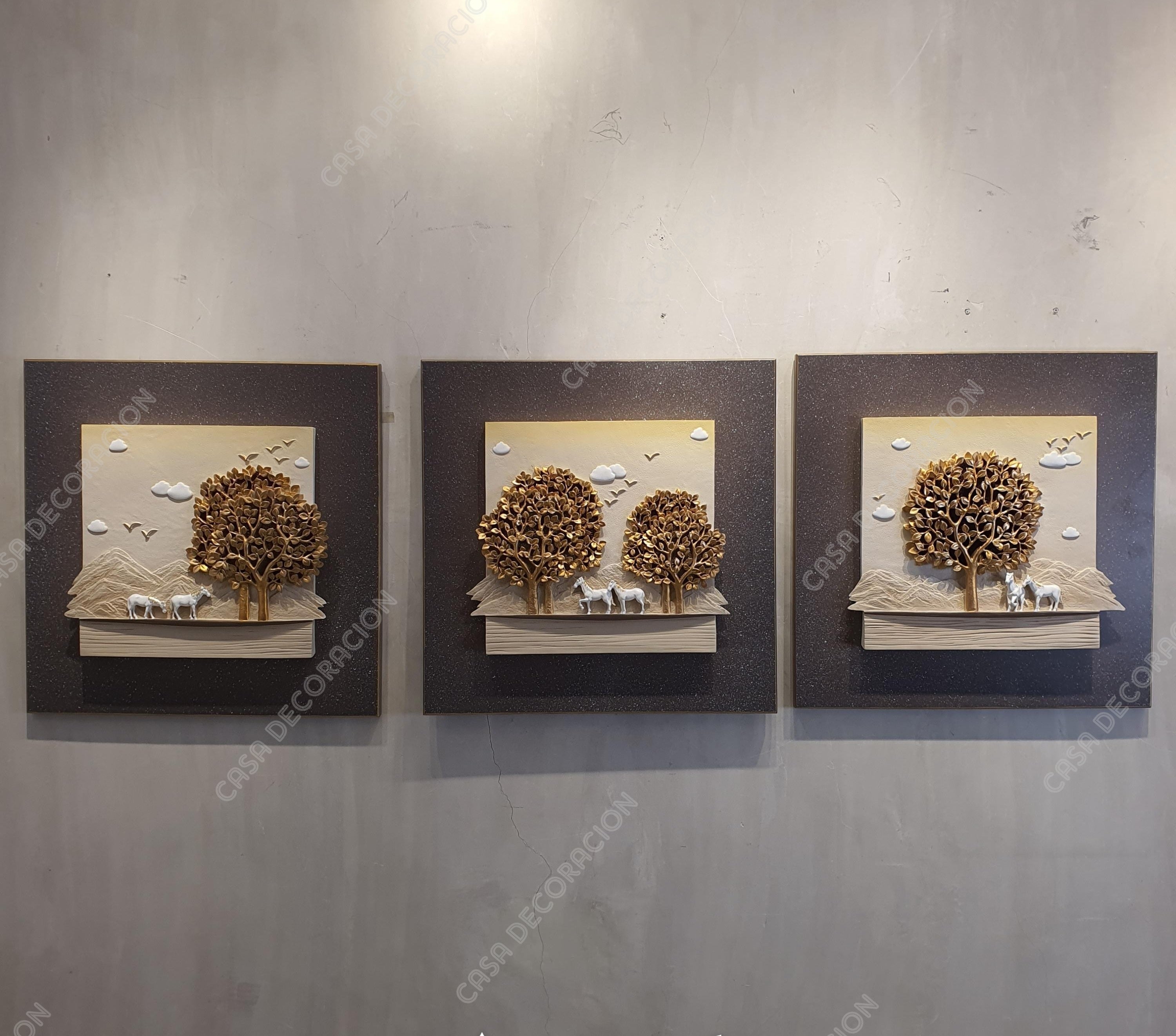 Brown Landscape Wall Art – Set of 3