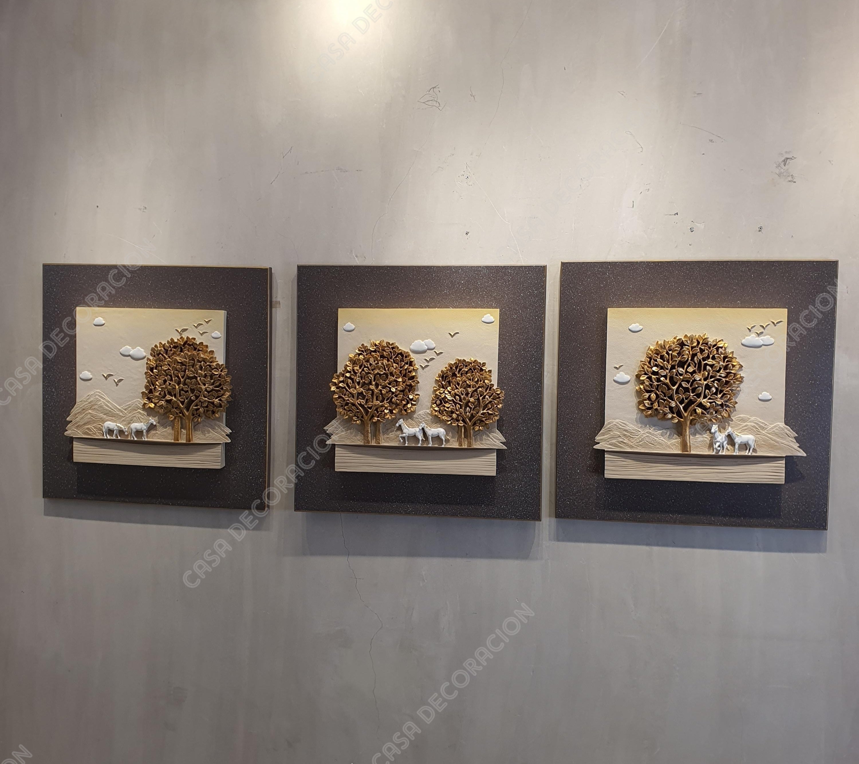 Brown Landscape Wall Art – Set of 3