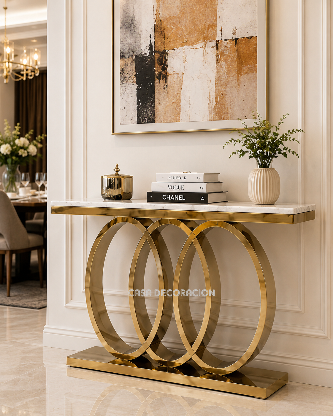 Gold Metal Console Table 10