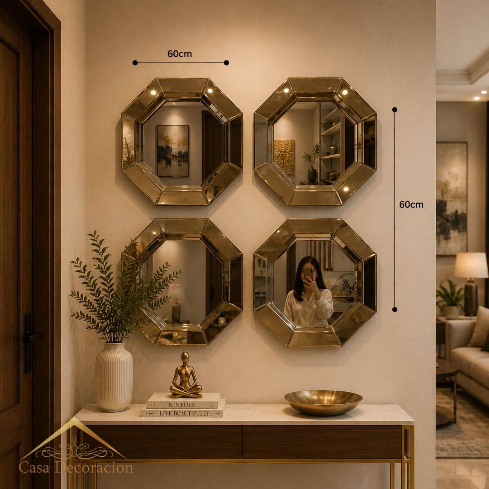 Hexagon Gold Mirror
