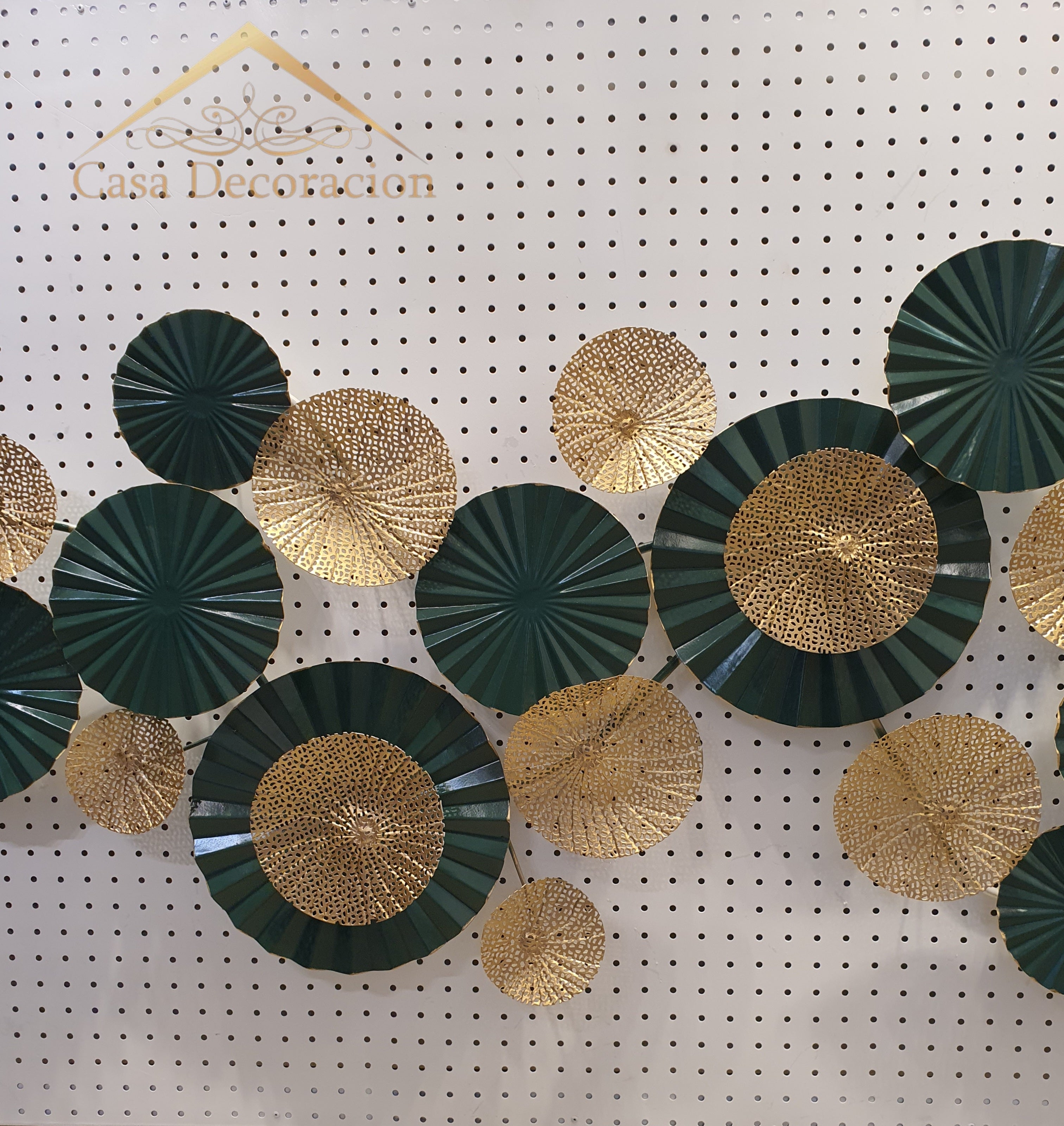 Modern Green and Gold Round Metal decor