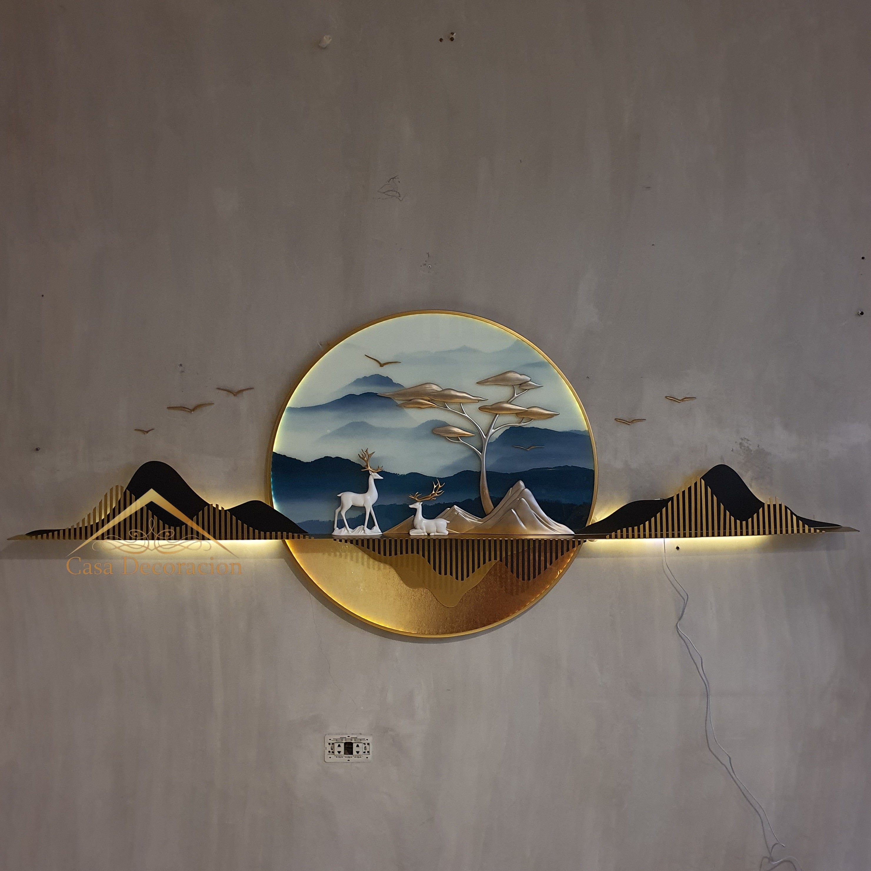 Modern Nature Design 3D Wall Art W/ LED Light