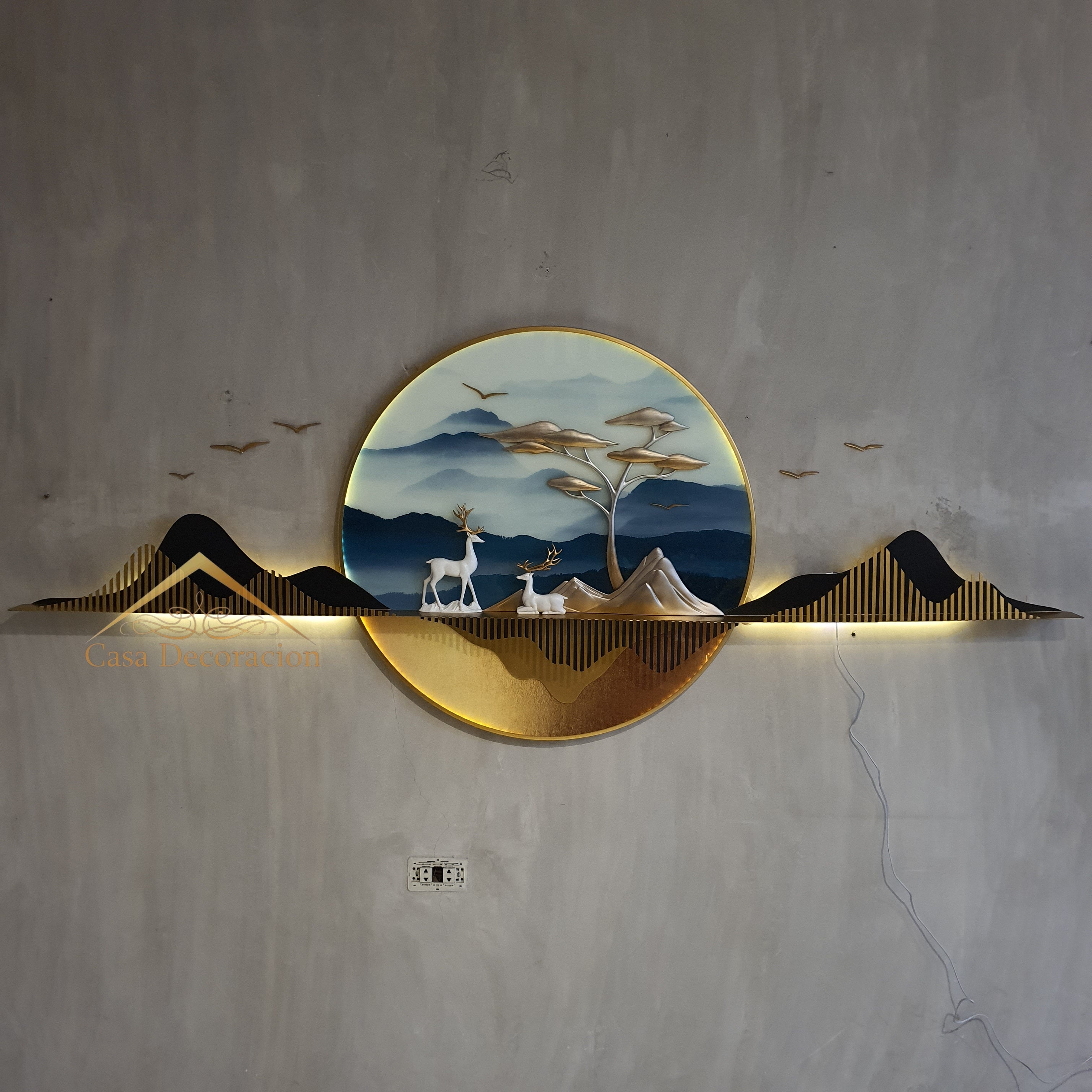 Modern Nature Design 3D Wall Art W/ LED Light