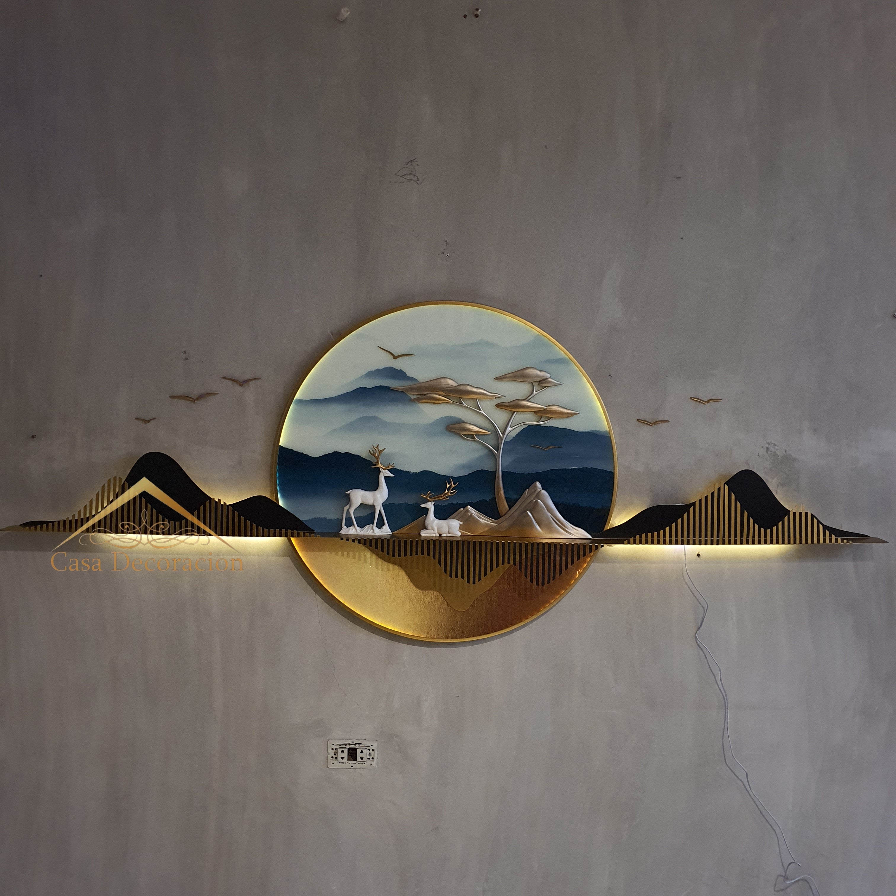 Modern Nature Design 3D Wall Art W/ LED Light