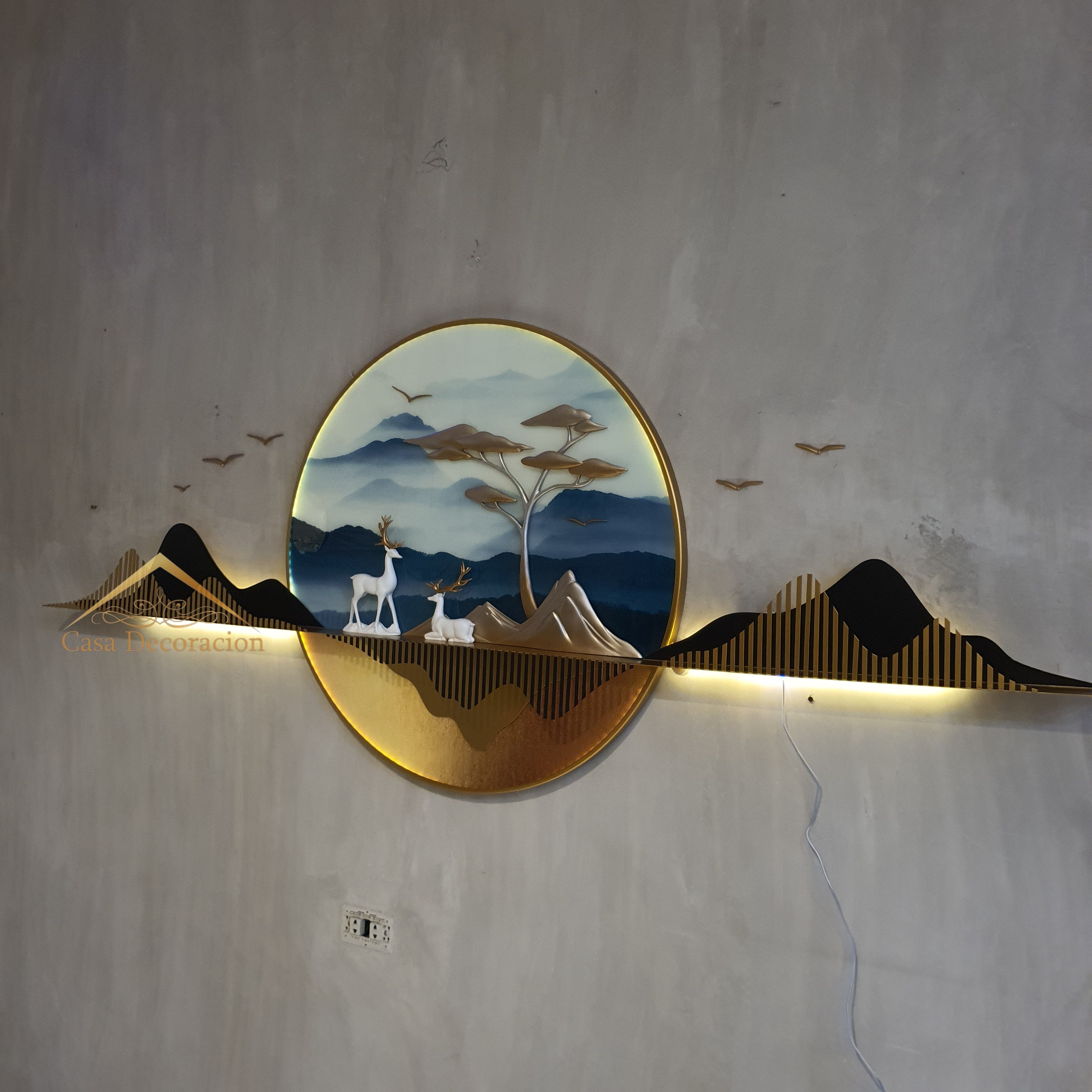 Modern Nature Design 3D Wall Art W/ LED Light
