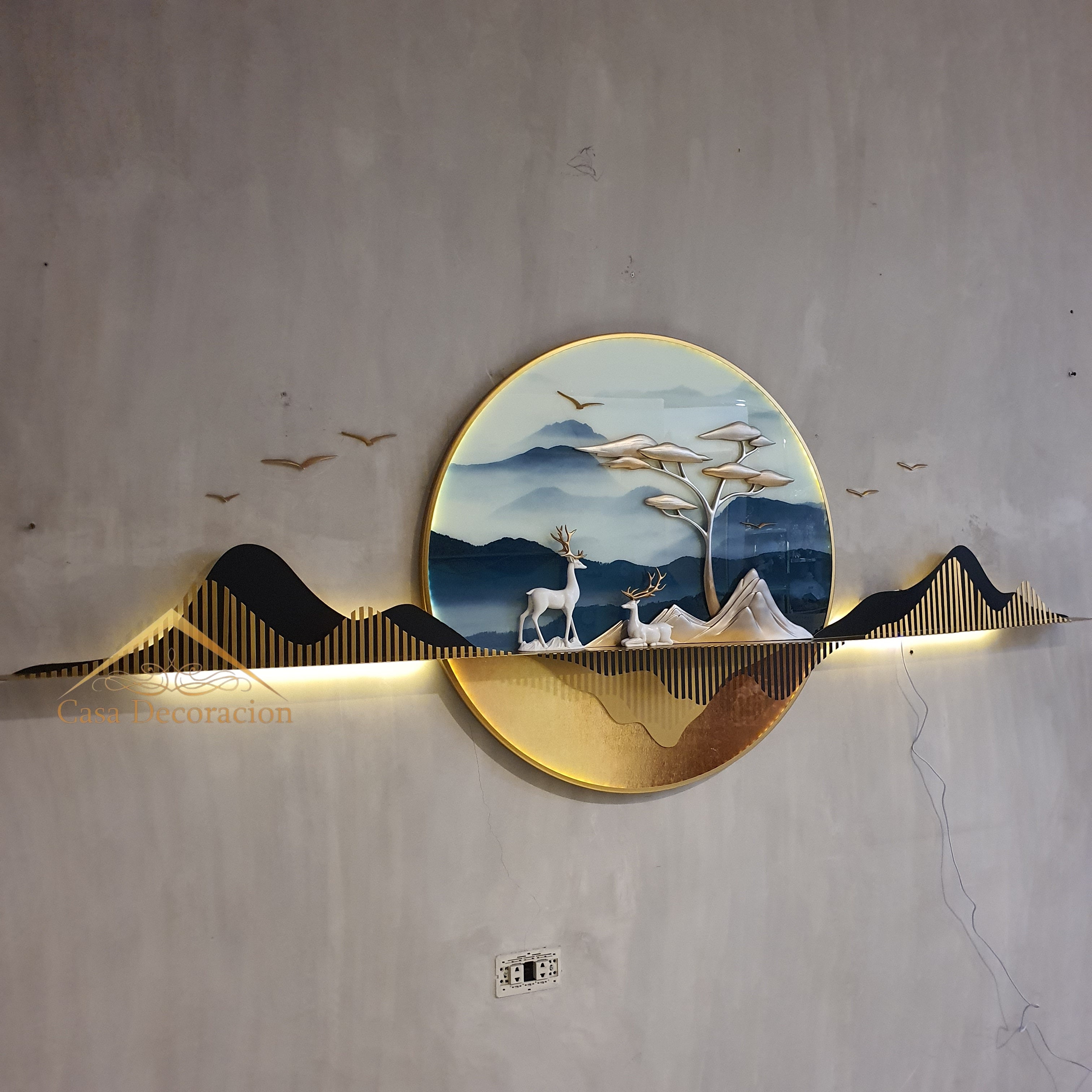 Modern Nature Design 3D Wall Art W/ LED Light