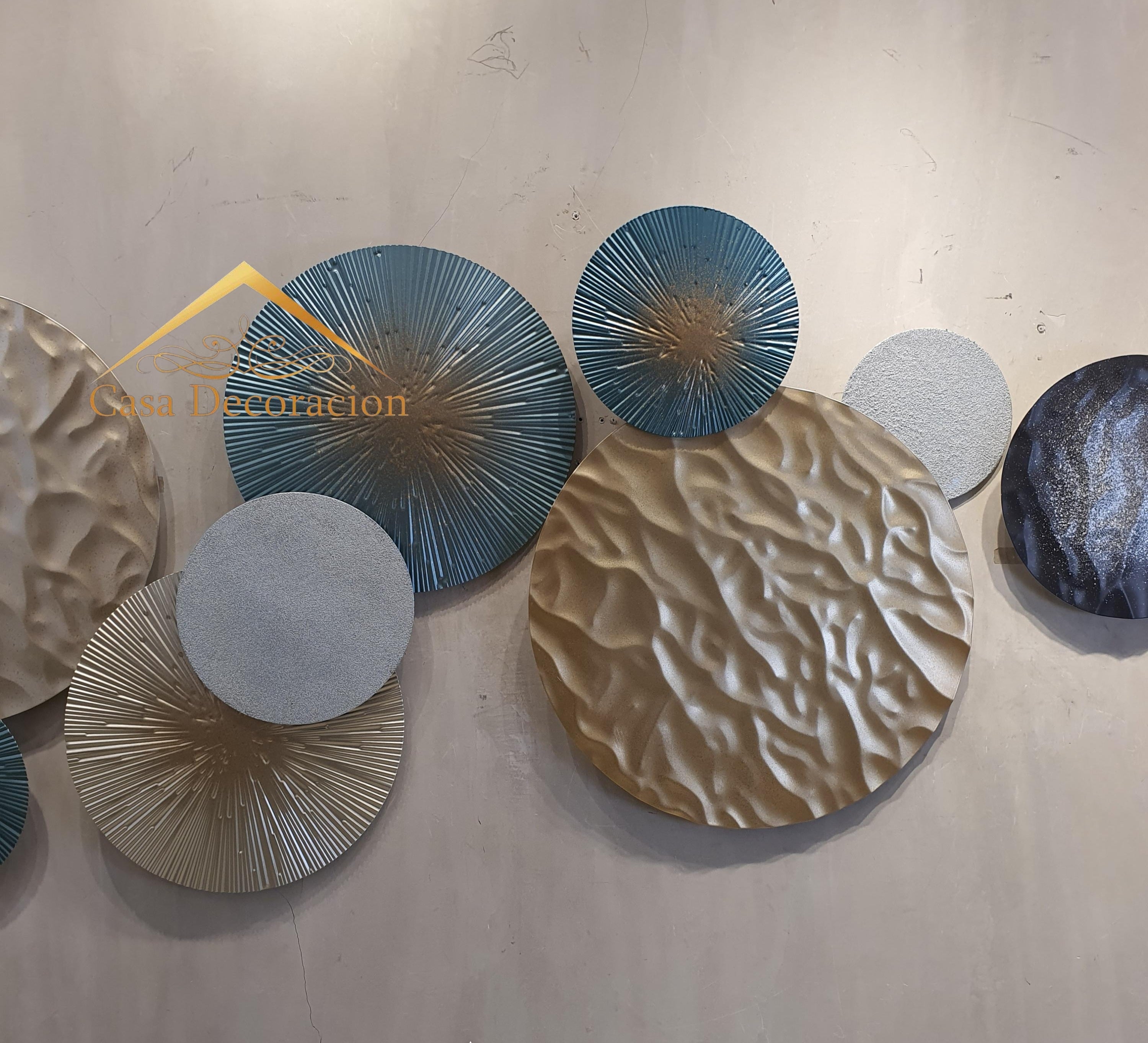 Multicolored Round Metal Wall Art