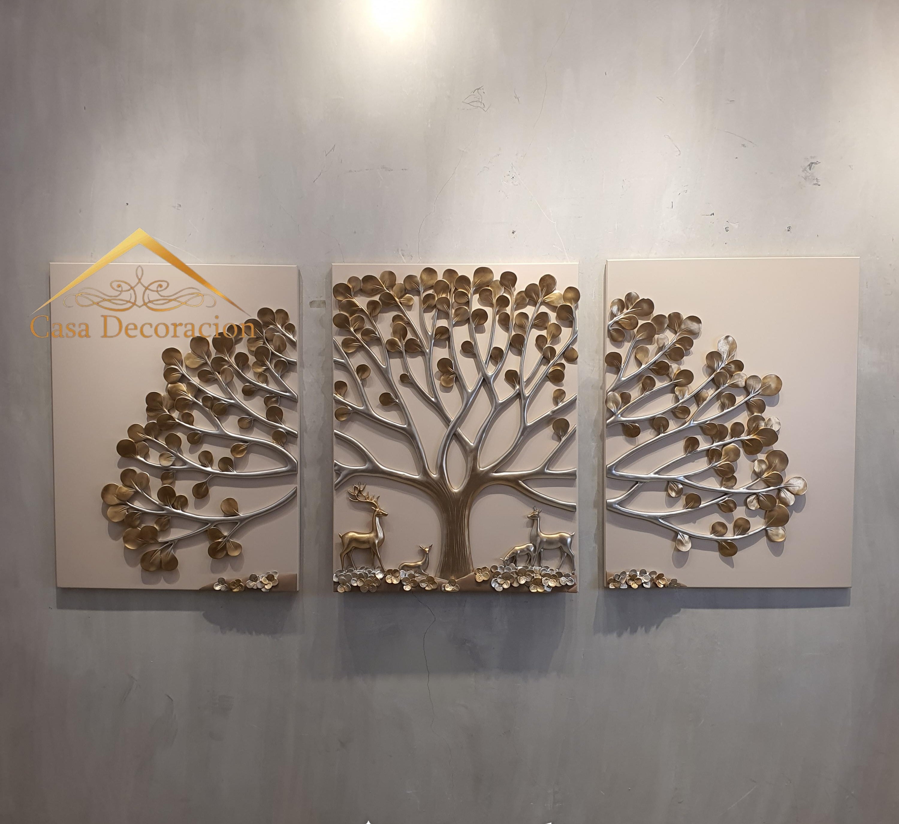 Money Tree Wall Art - Set of 3 (Gold)