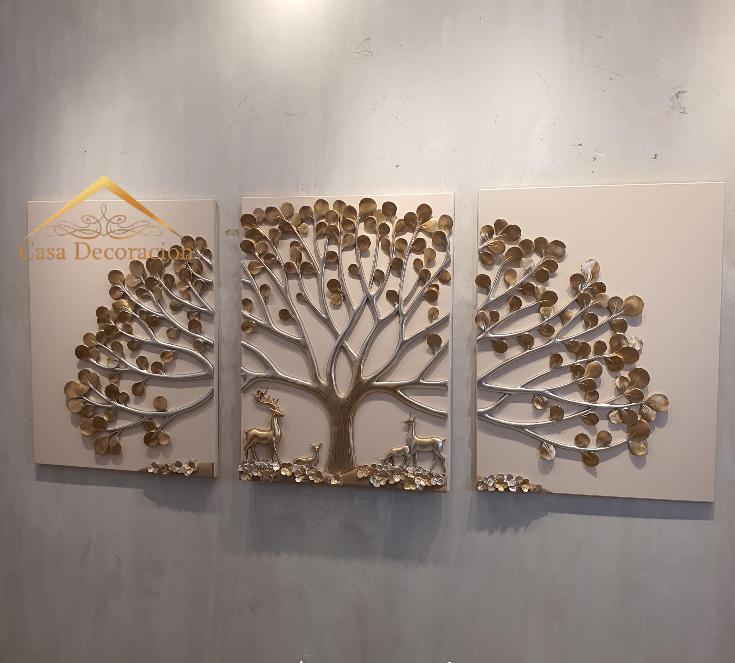 Money Tree Wall Art - Set of 3 (Gold)