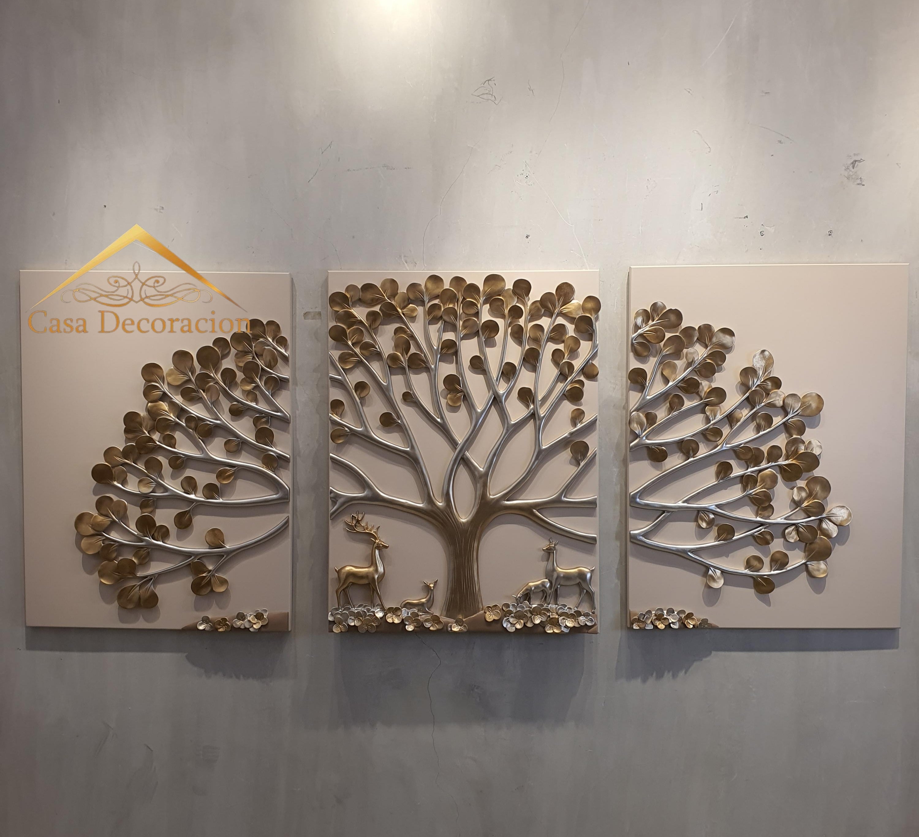 Money Tree Wall Art - Set of 3 (Gold)