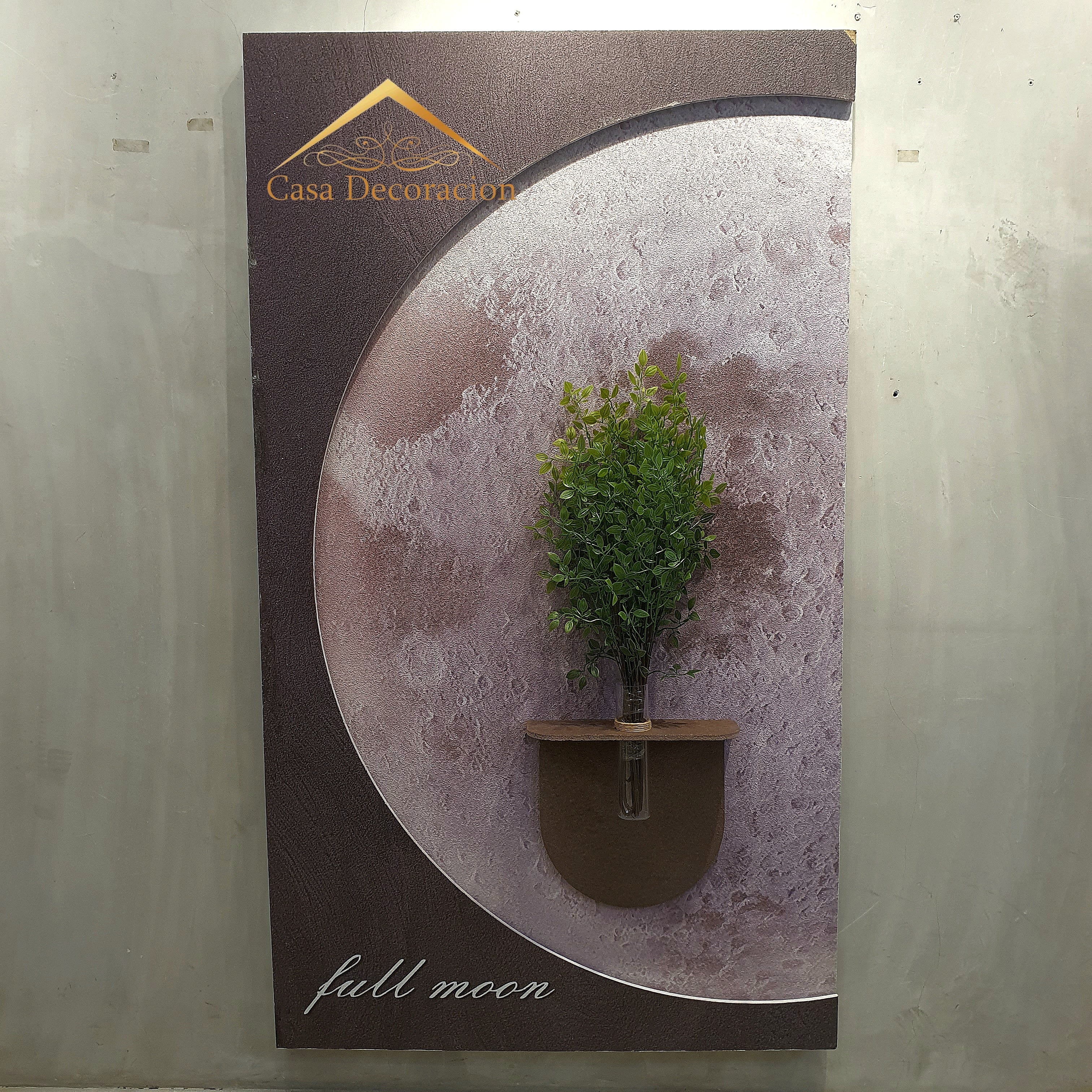 Moon Wall Decor with LED Light & Flower Vase