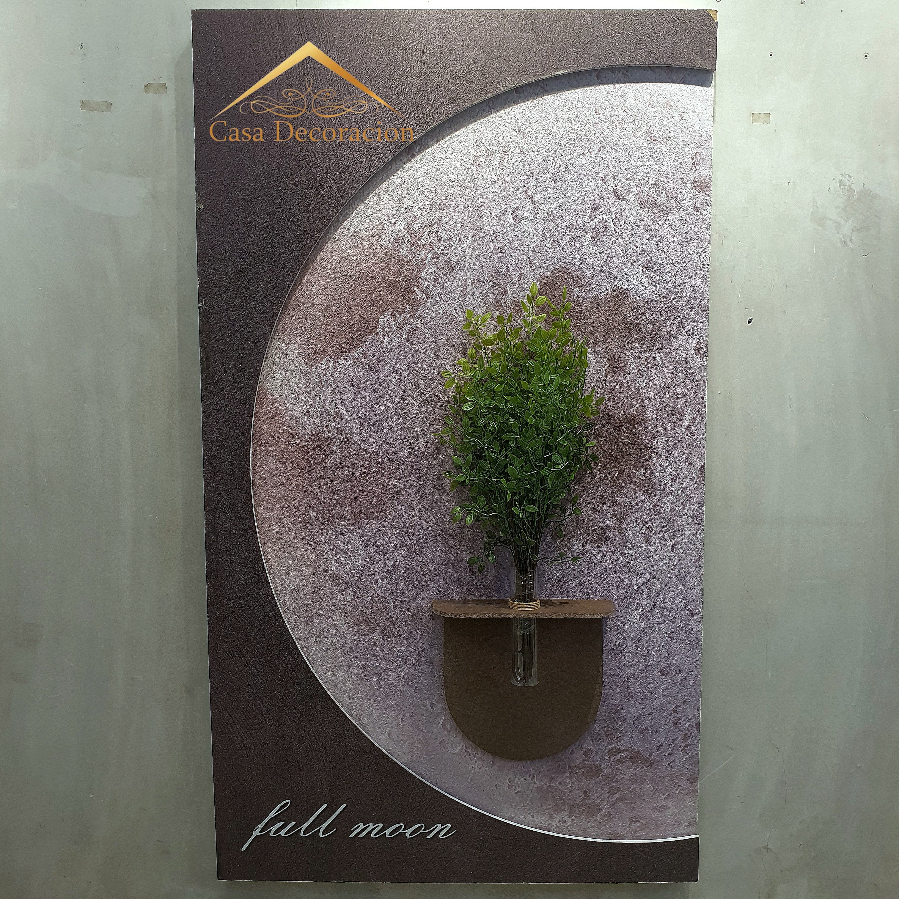 Moon Wall Decor with LED Light & Flower Vase