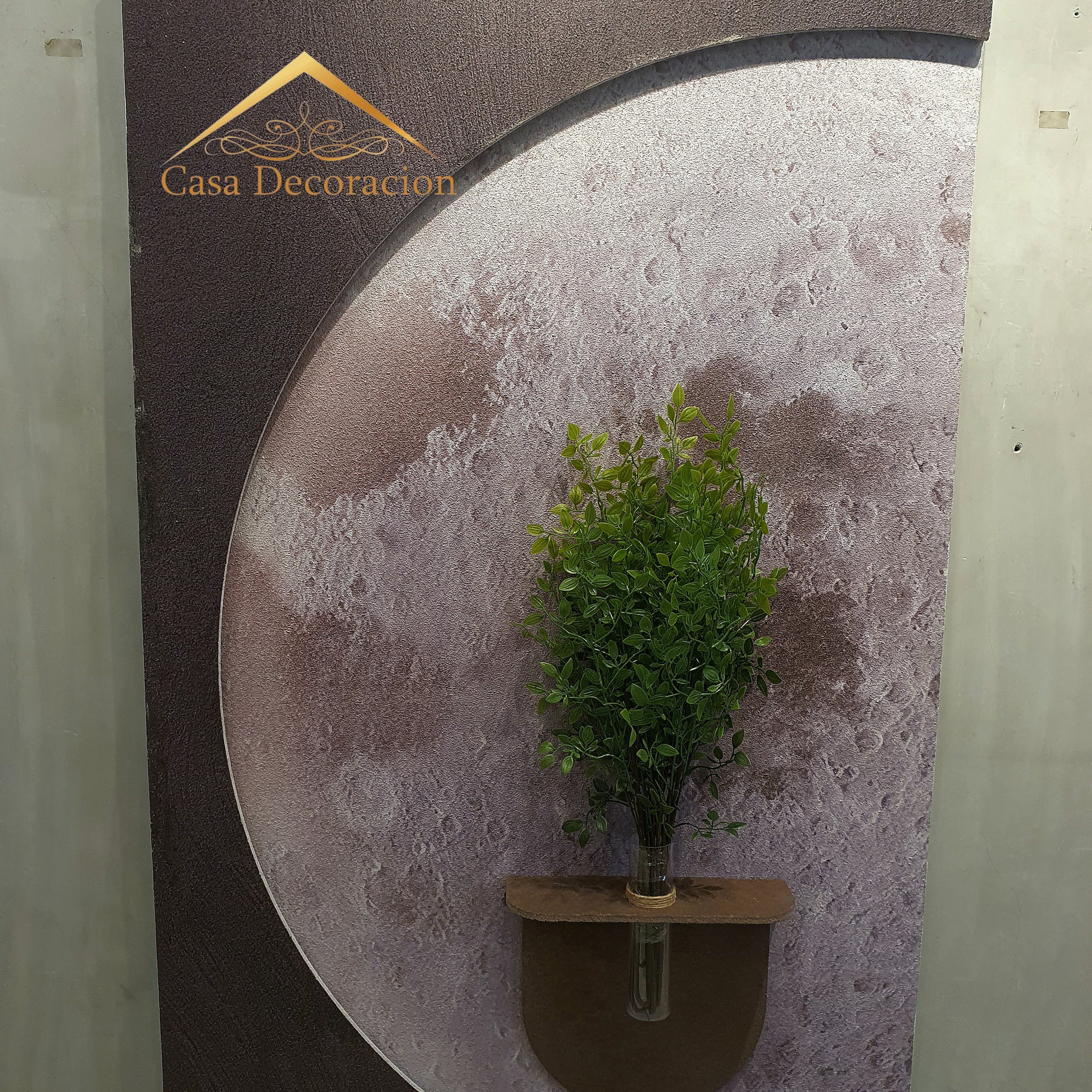 Moon Wall Decor with LED Light & Flower Vase