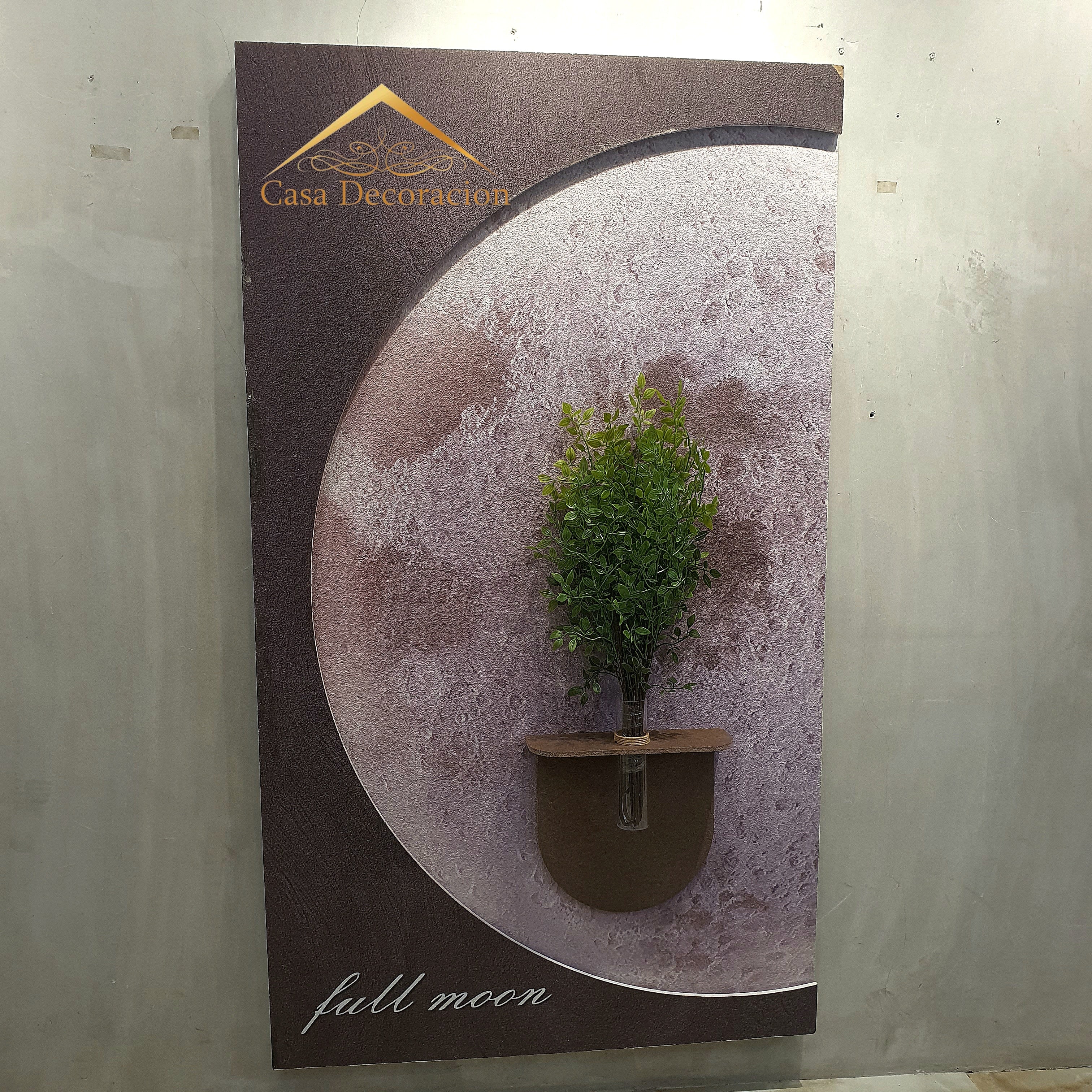 Moon Wall Decor with LED Light & Flower Vase