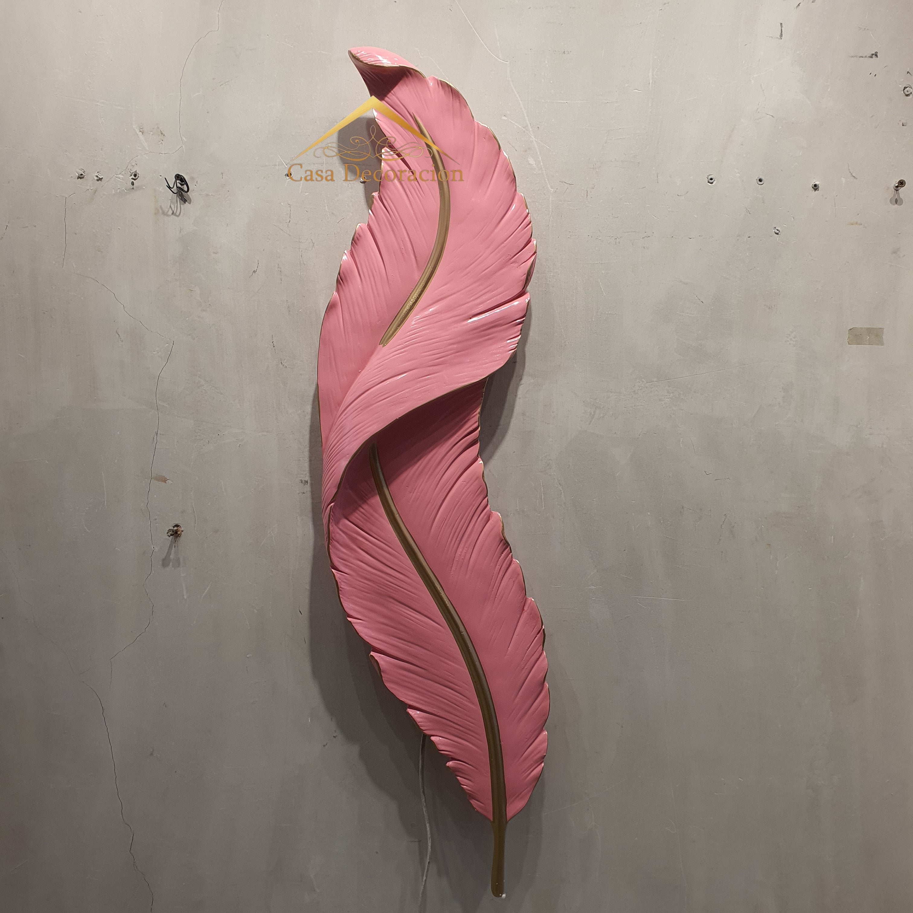Pink Feather Resin Wall Art