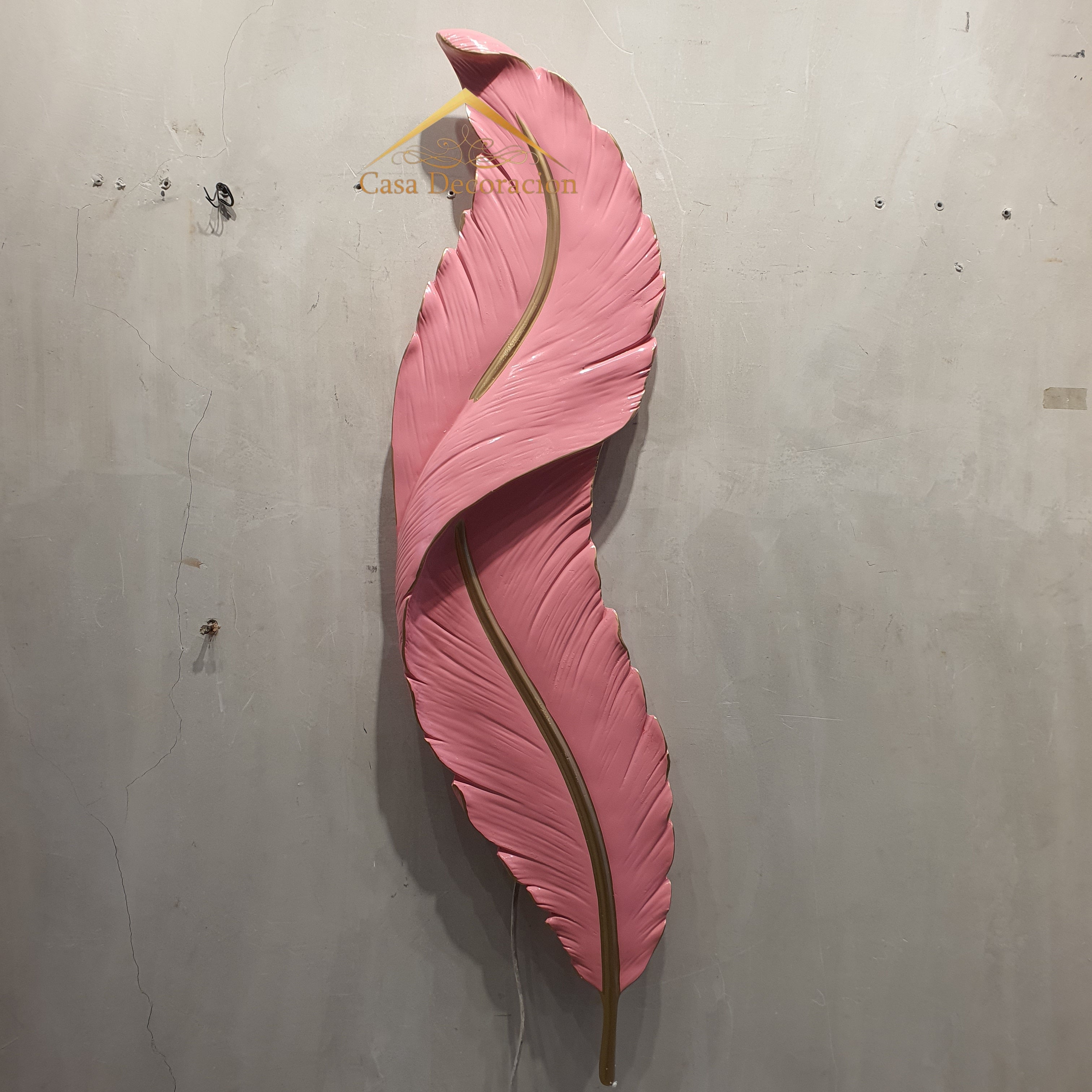 Pink Feather Resin Wall Art