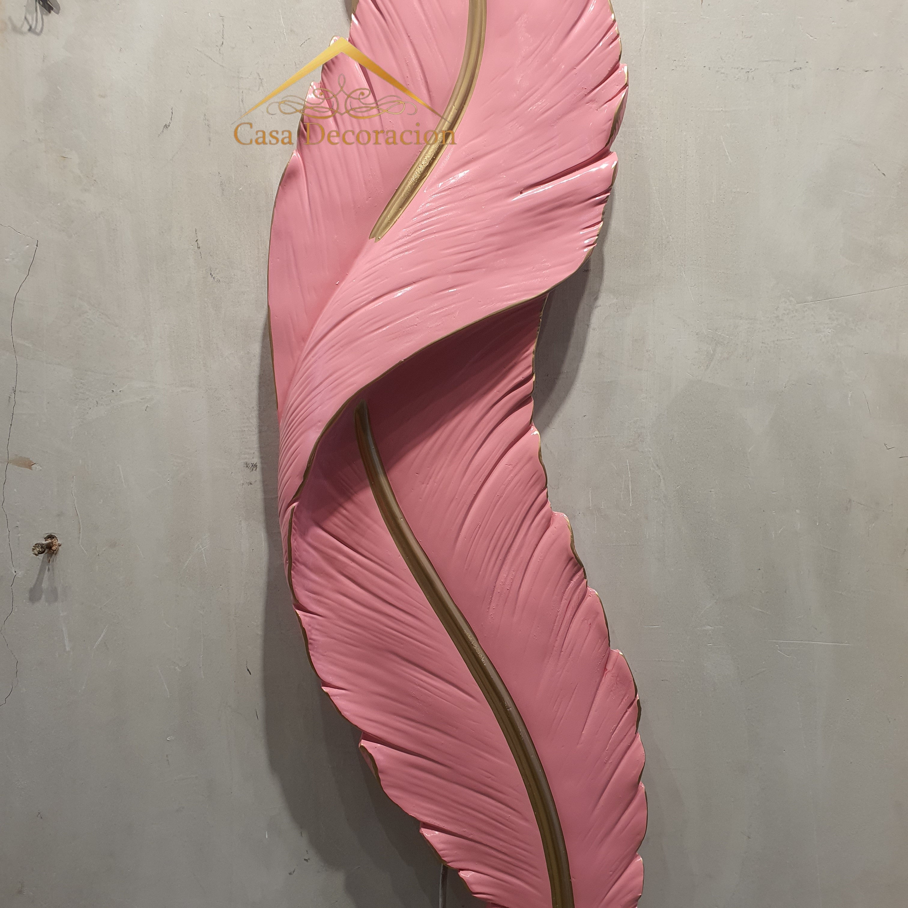 Pink Feather Resin Wall Art
