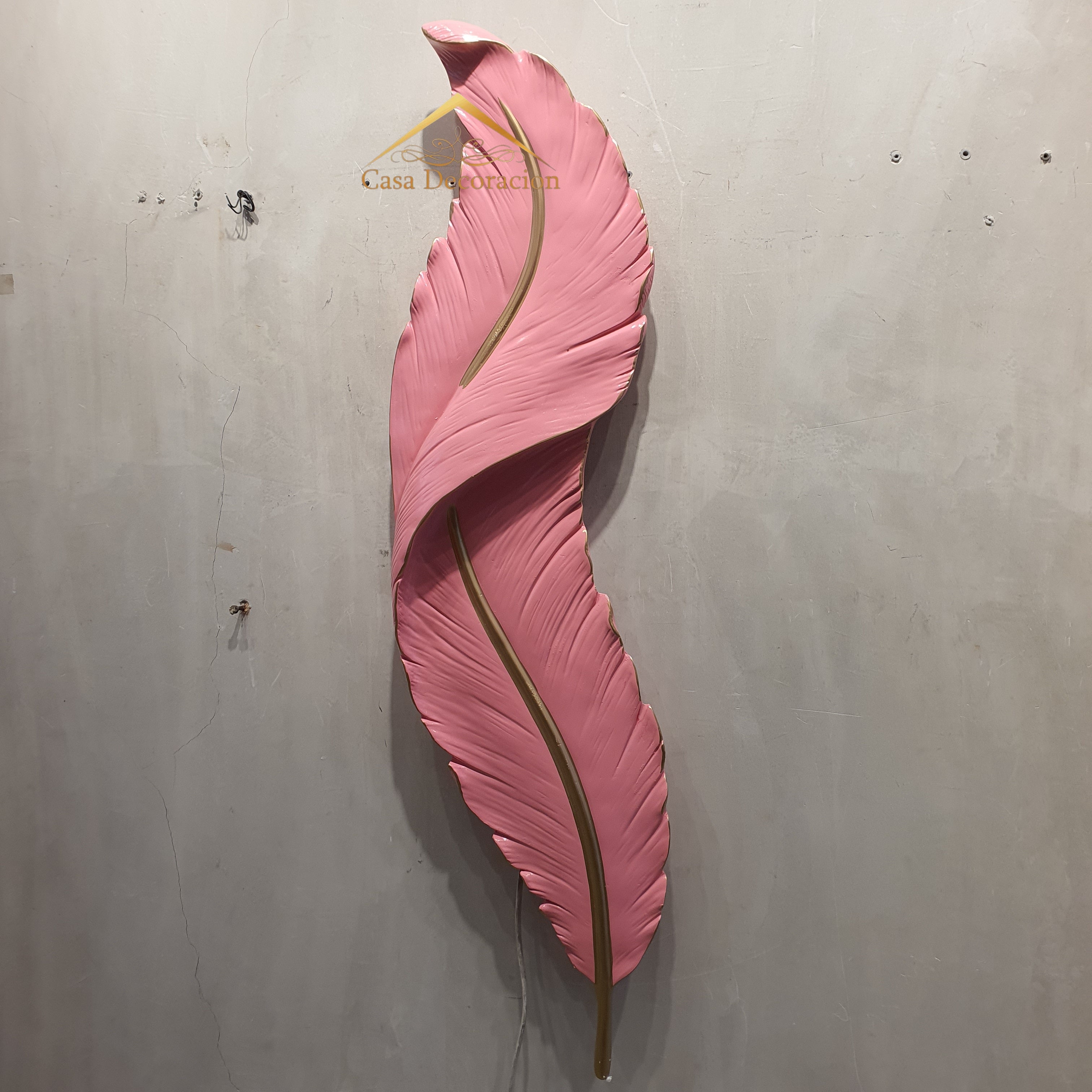 Pink Feather Resin Wall Art