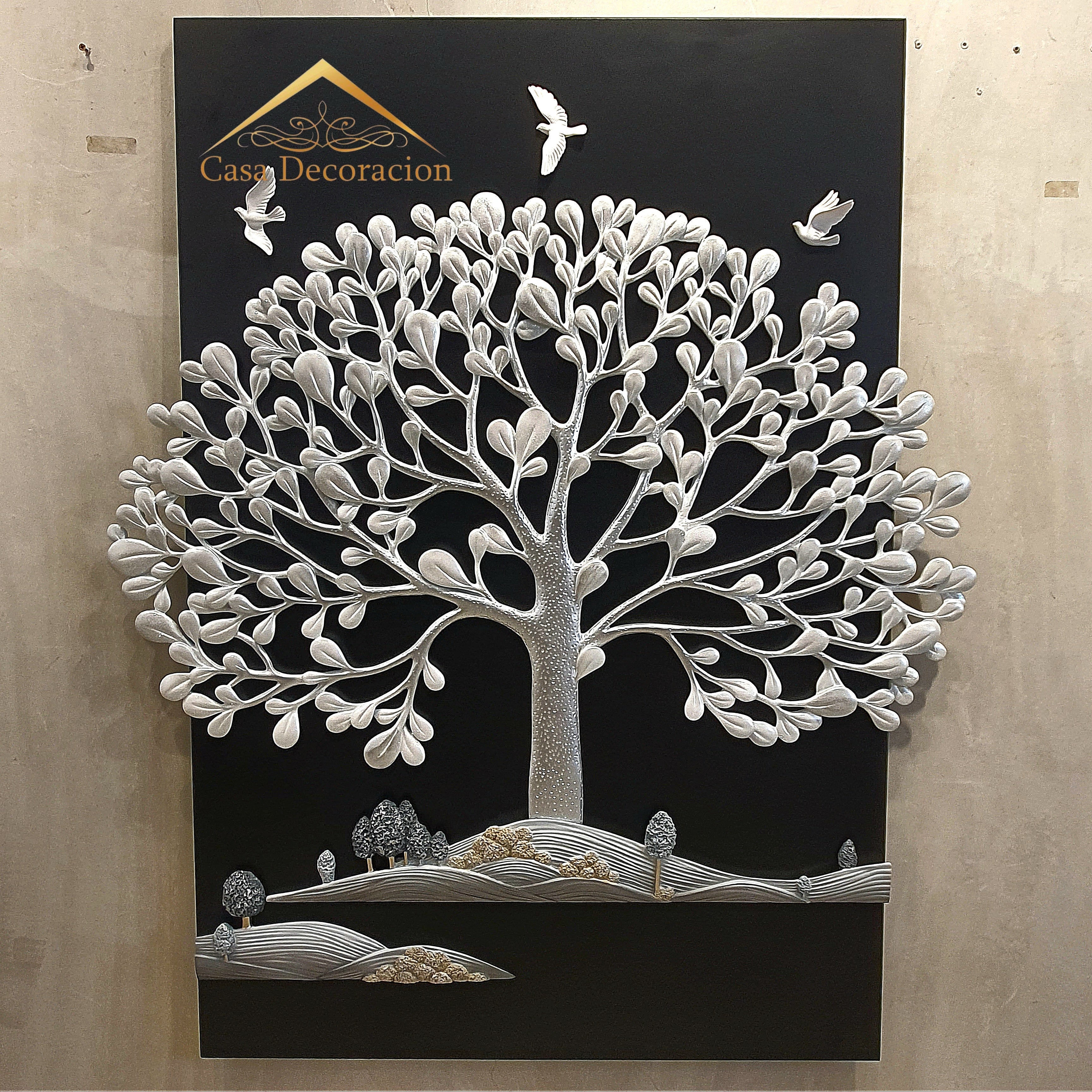 Silver Tree Wall Art Resin