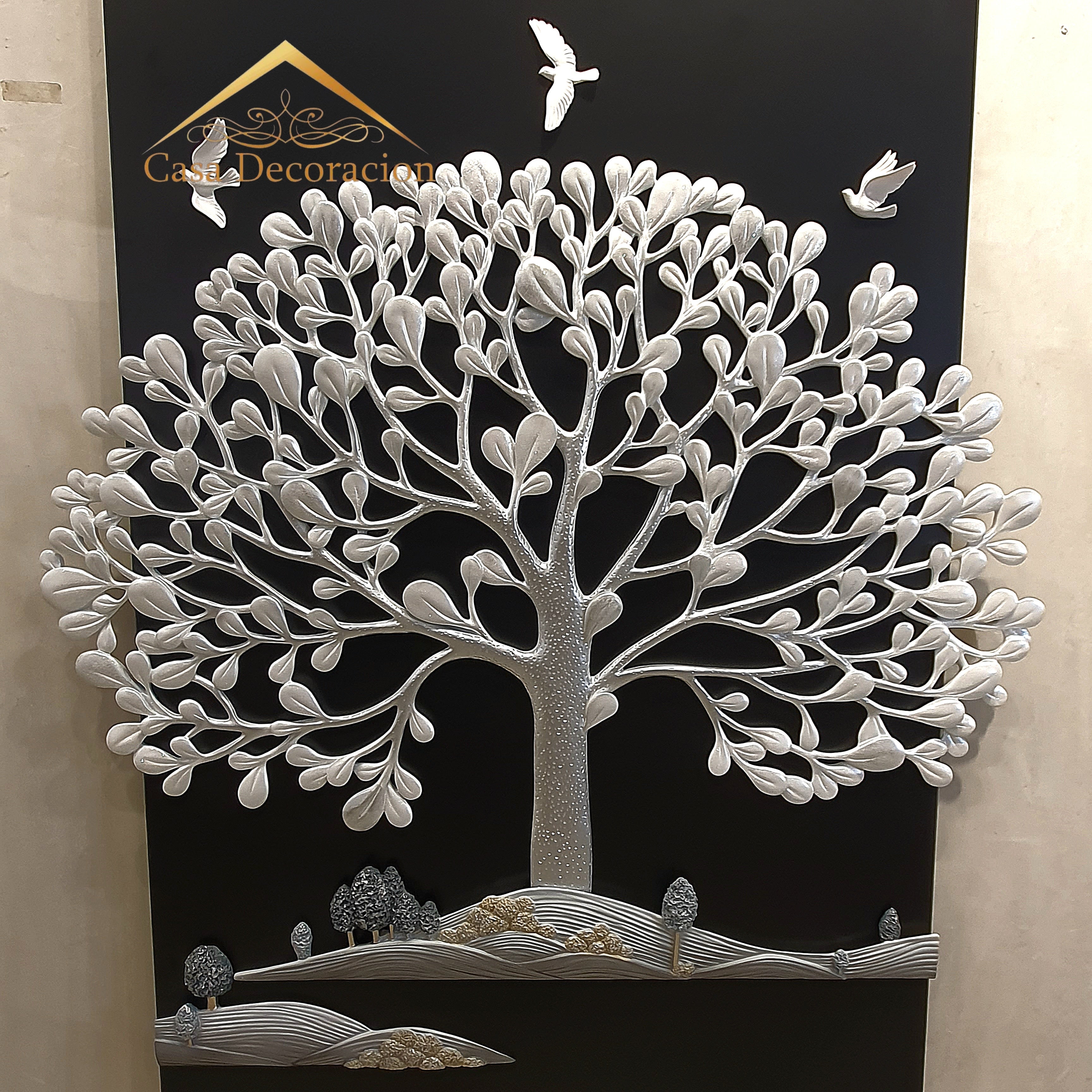 Silver Tree Wall Art Resin