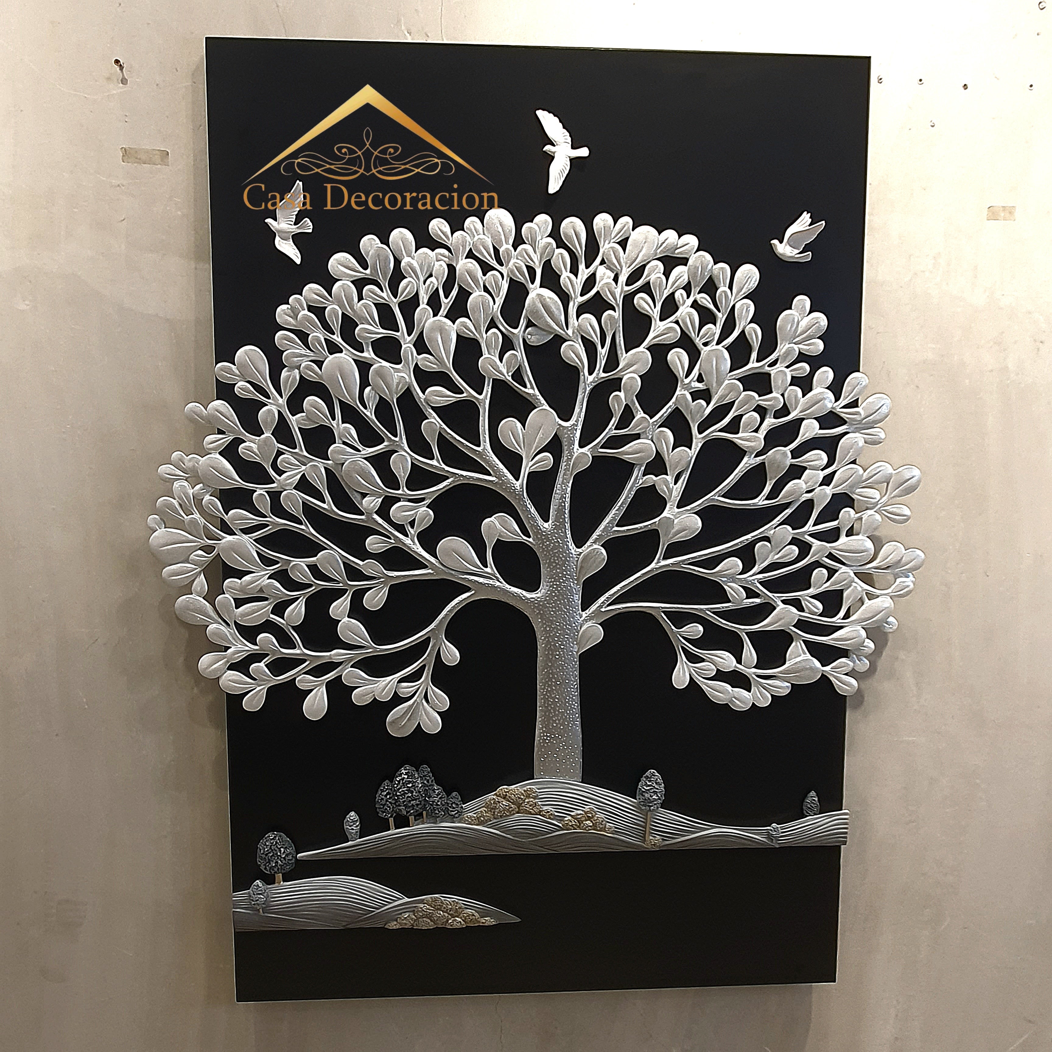 Silver Tree Wall Art Resin