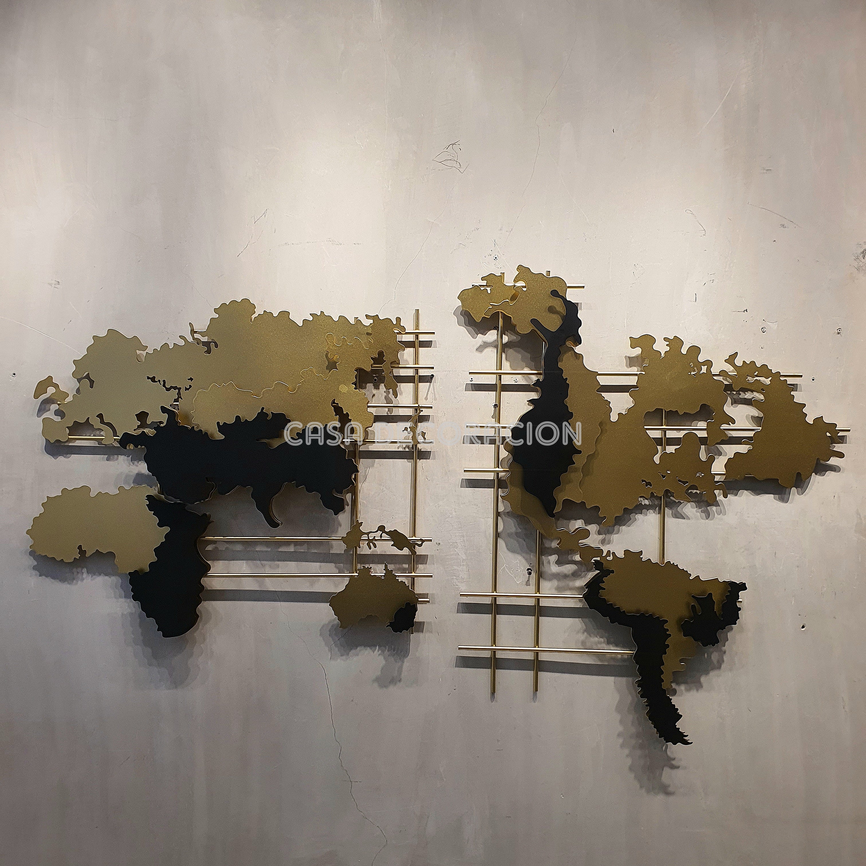 World Map Metal Wall Art