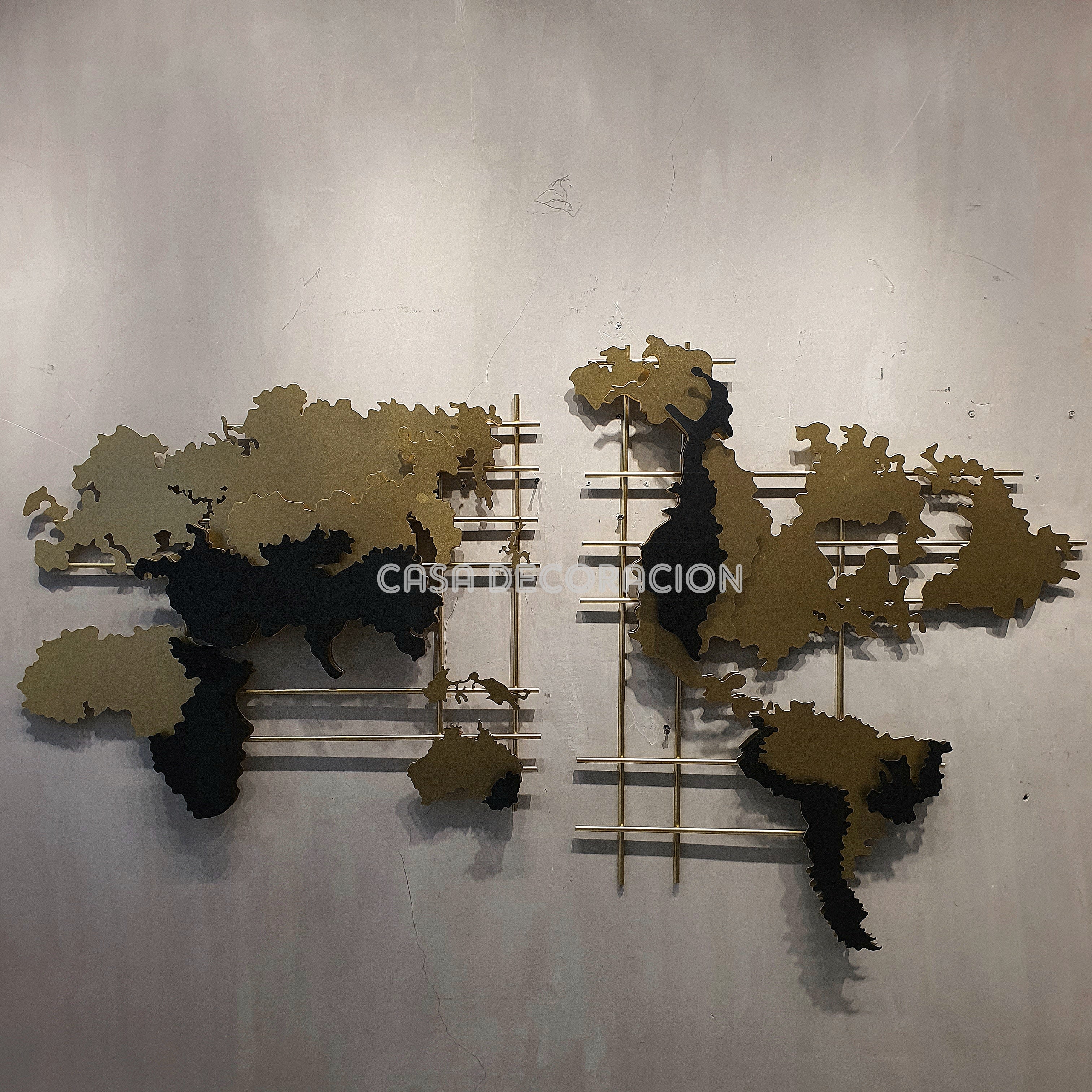 World Map Metal Wall Art
